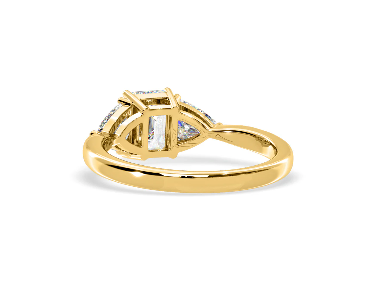 Aurora Lab Diamond Emerald Cut and Trillion 1.70ct Ring in 18K Gold F/VS1 - Image 122