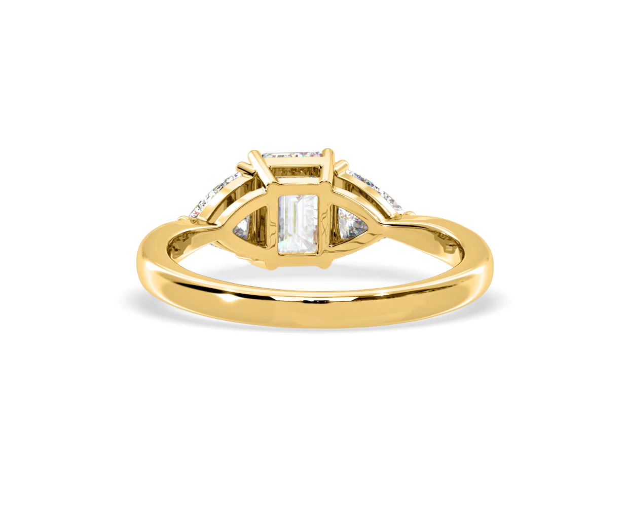 Aurora Lab Diamond Emerald Cut and Trillion 1.70ct Ring in 18K Gold F/VS1 - Image 125