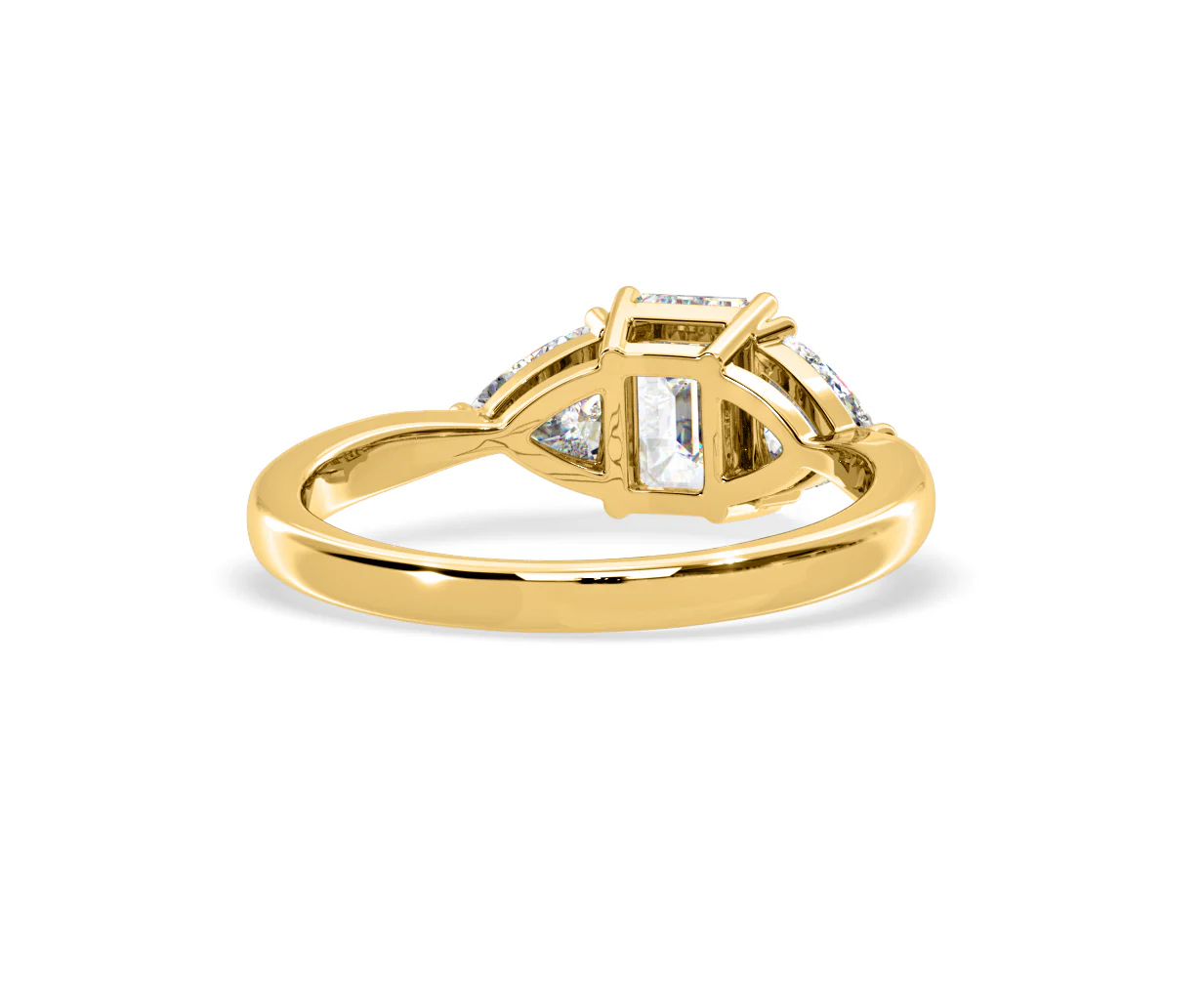 Aurora Lab Diamond Emerald Cut and Trillion 1.70ct Ring in 18K Gold F/VS1 - Image 130