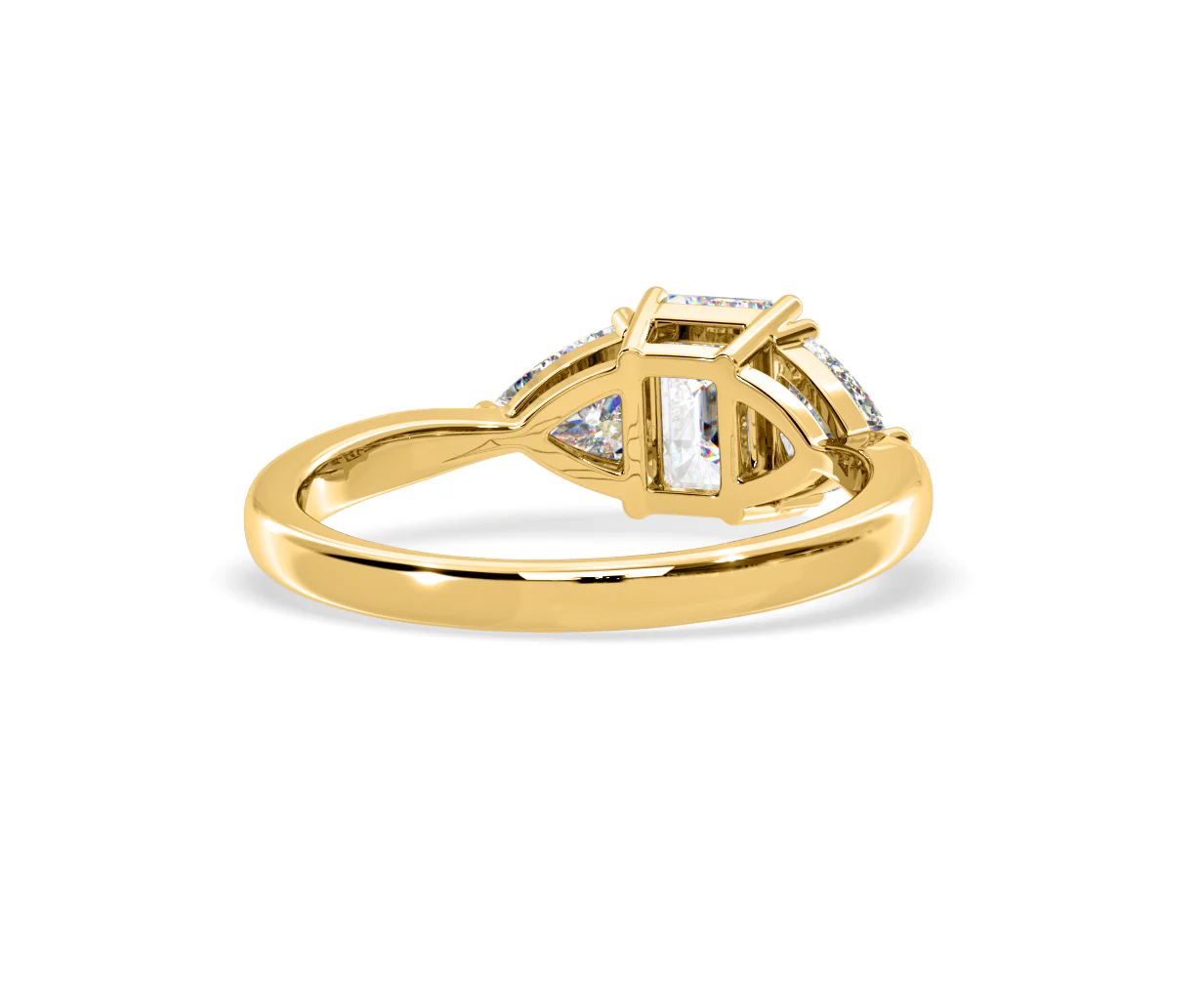 Aurora Lab Diamond Emerald Cut and Trillion 1.70ct Ring in 18K Gold F/VS1 - Image 131