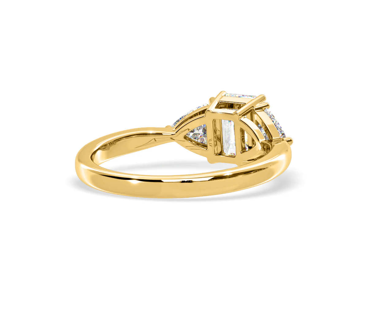 Aurora Lab Diamond Emerald Cut and Trillion 1.70ct Ring in 18K Gold F/VS1 - Image 133