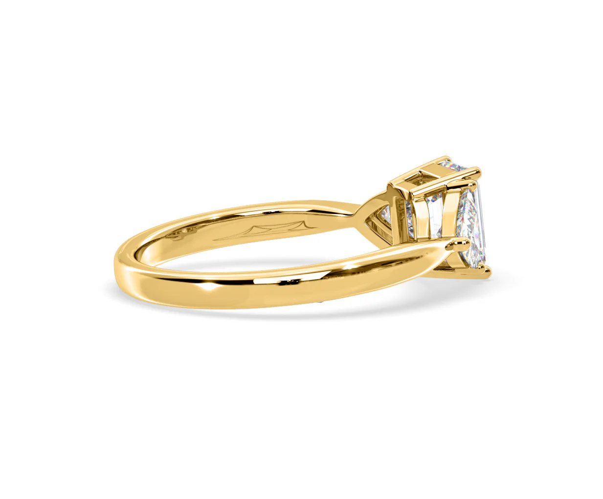 Aurora Lab Diamond Emerald Cut and Trillion 1.70ct Ring in 18K Gold F/VS1 - Image 141