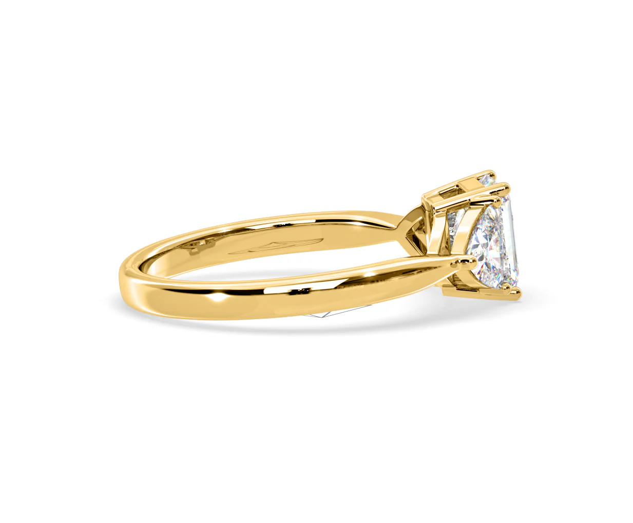 Aurora Lab Diamond Emerald Cut and Trillion 1.70ct Ring in 18K Gold F/VS1 - Image 144