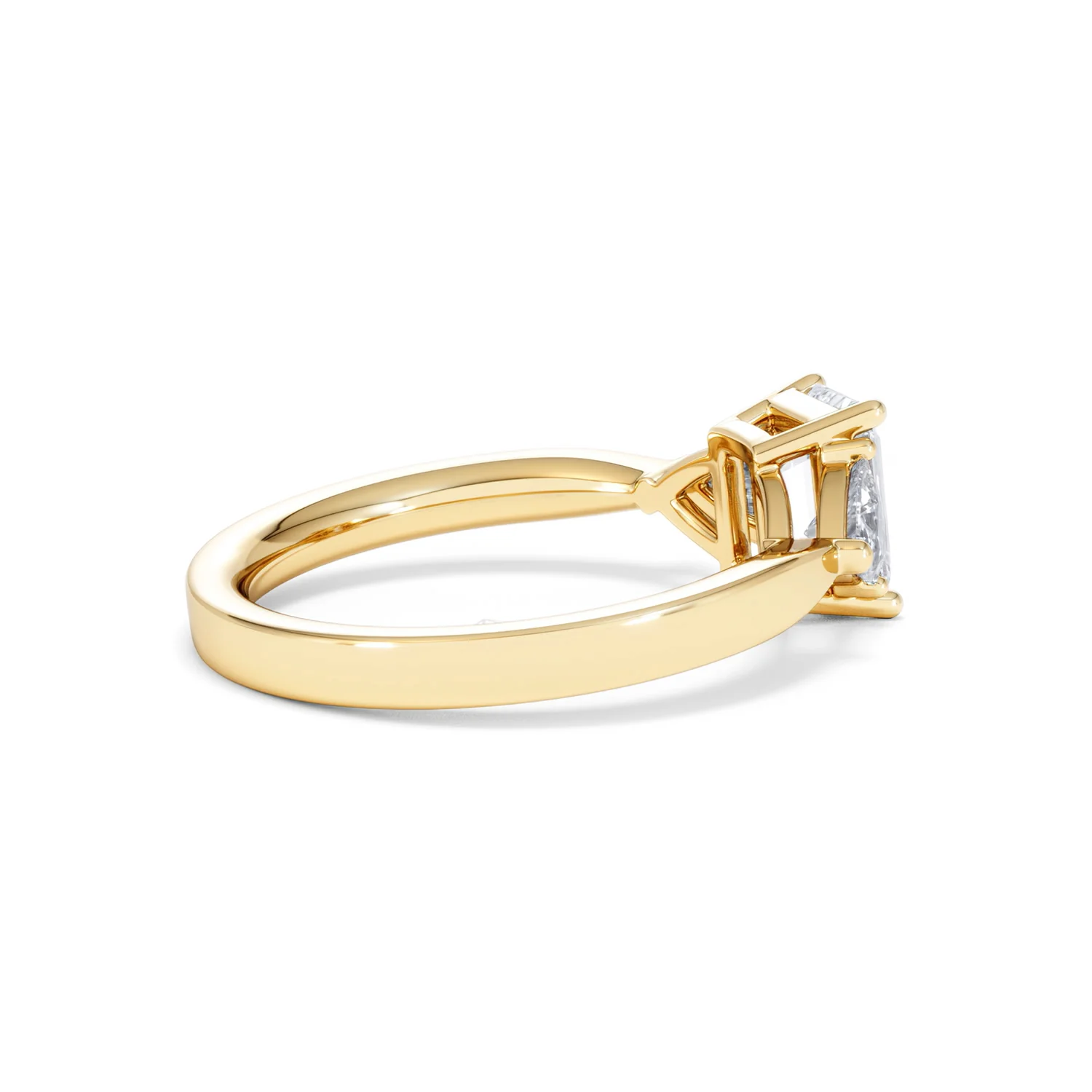 Aurora Lab Diamond Emerald Cut and Trillion 1.70ct Ring in 18K Gold F/VS1 - Image 37