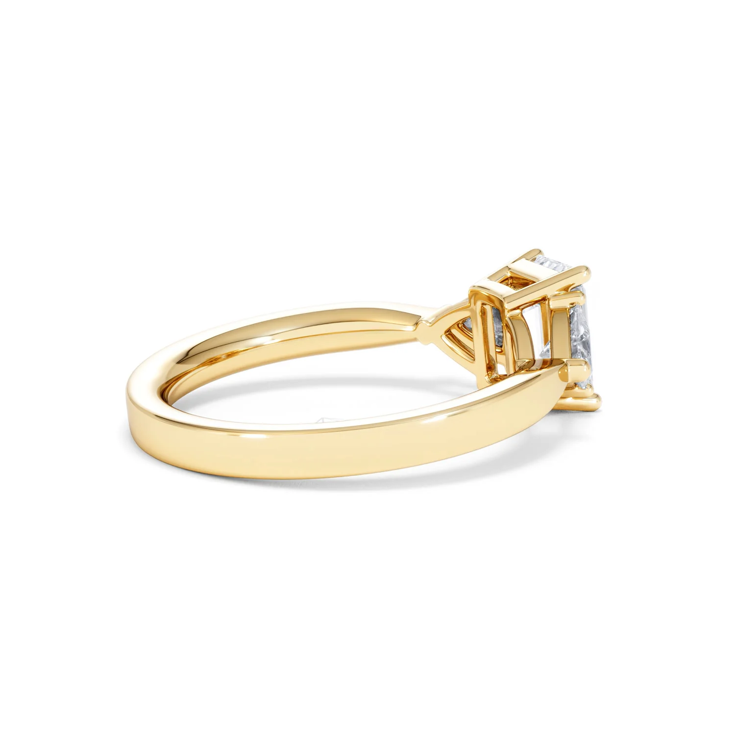Aurora Lab Diamond Emerald Cut and Trillion 1.70ct Ring in 18K Gold F/VS1 - Image 38