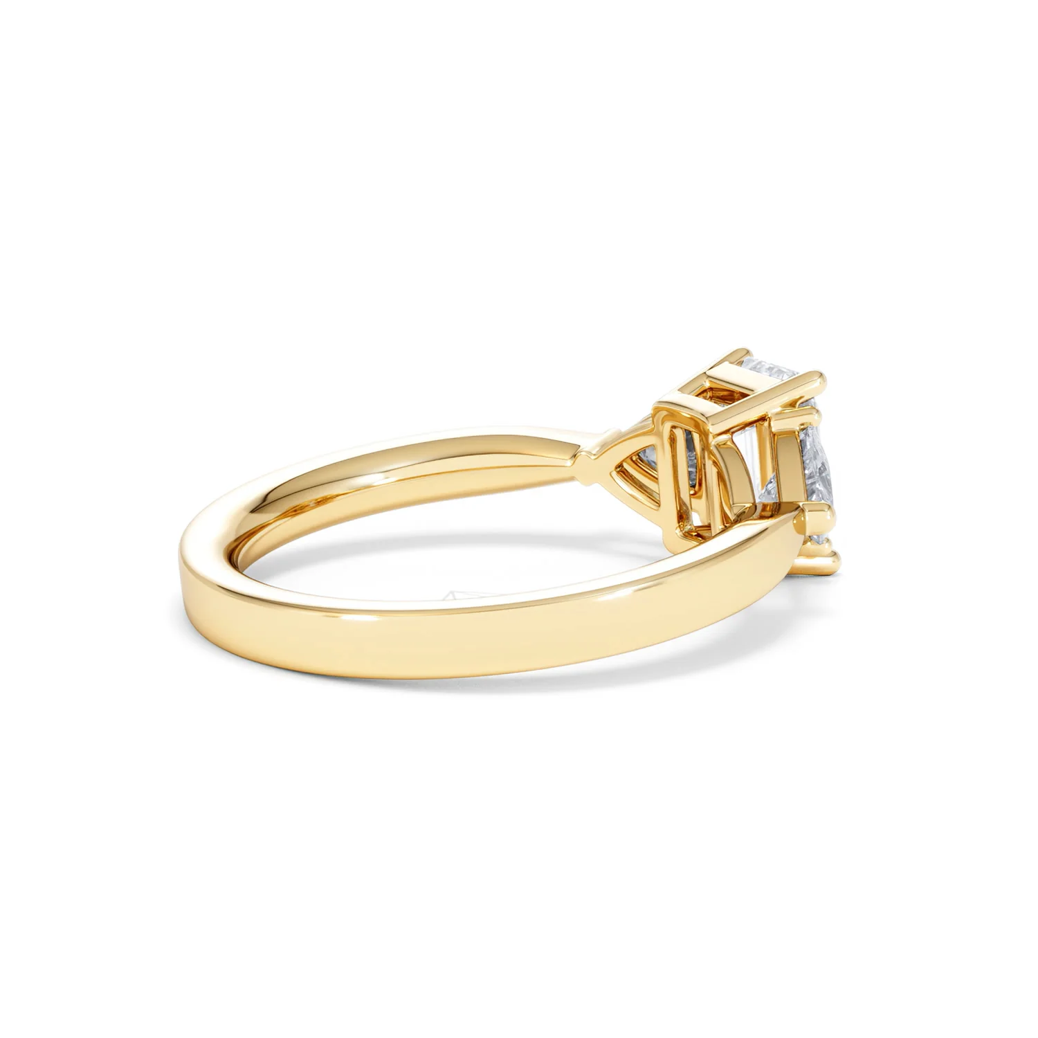 Aurora Lab Diamond Emerald Cut and Trillion 1.70ct Ring in 18K Gold F/VS1 - Image 39