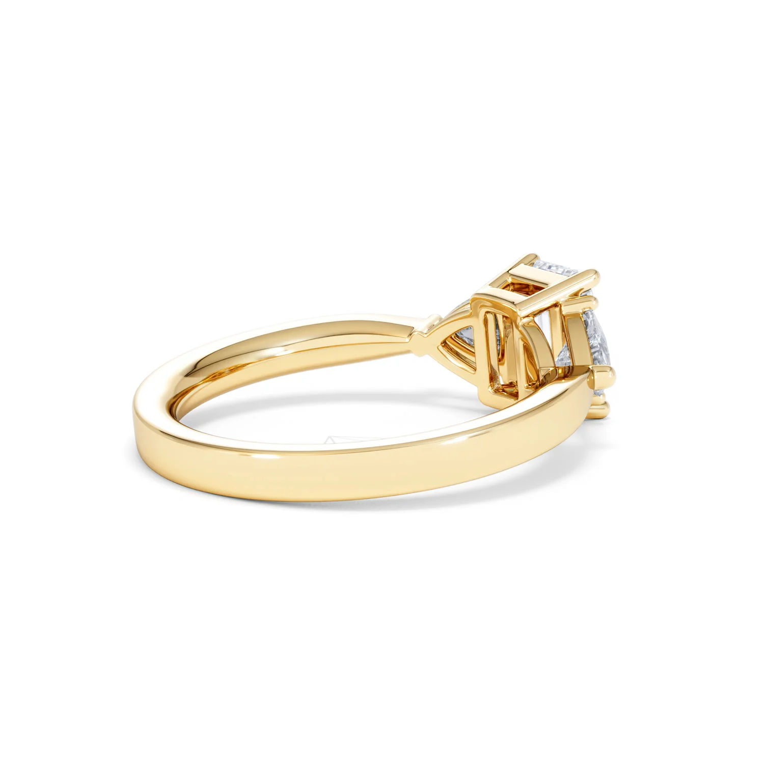 Aurora Lab Diamond Emerald Cut and Trillion 1.70ct Ring in 18K Gold F/VS1 - Image 40