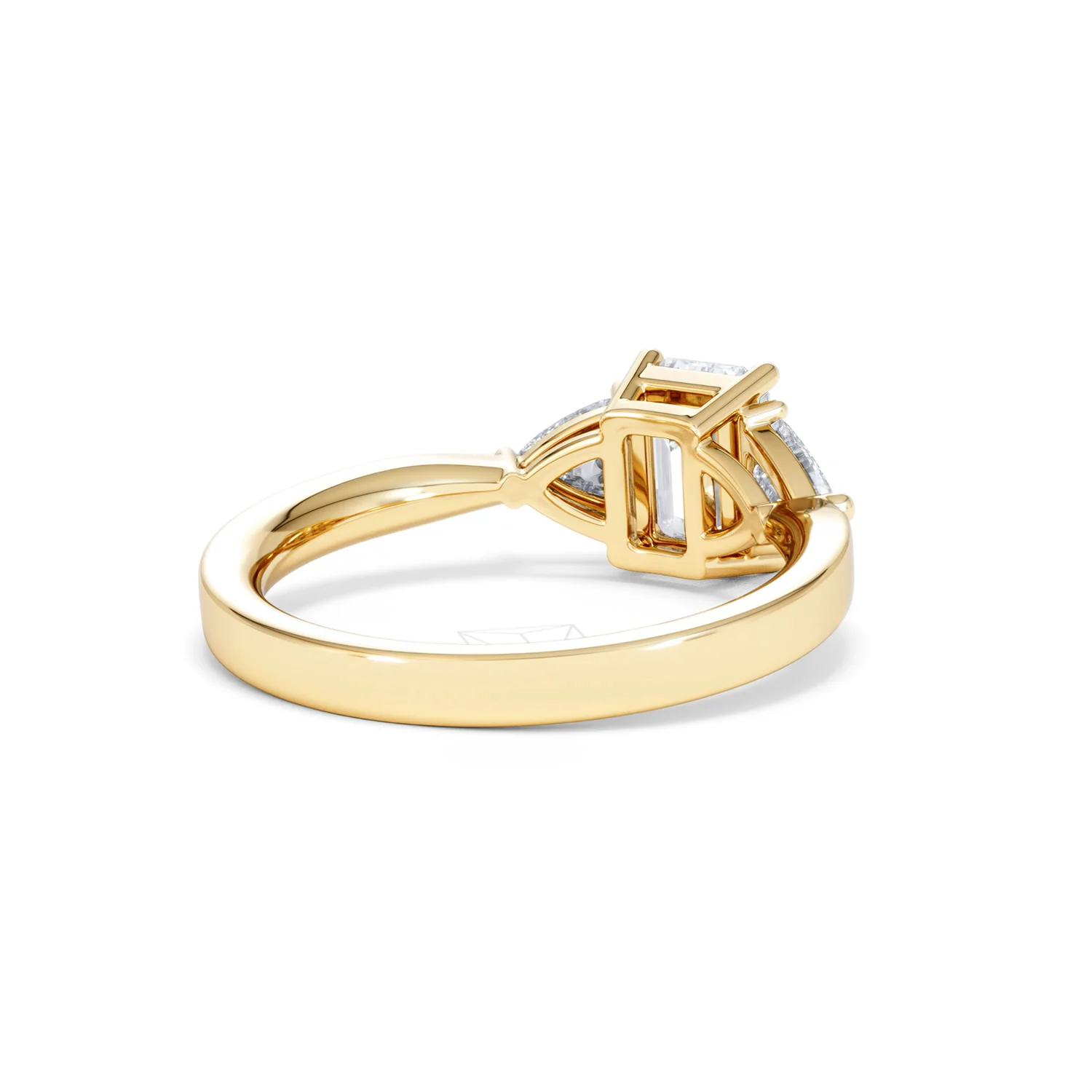 Aurora Lab Diamond Emerald Cut and Trillion 1.70ct Ring in 18K Gold F/VS1 - Image 45