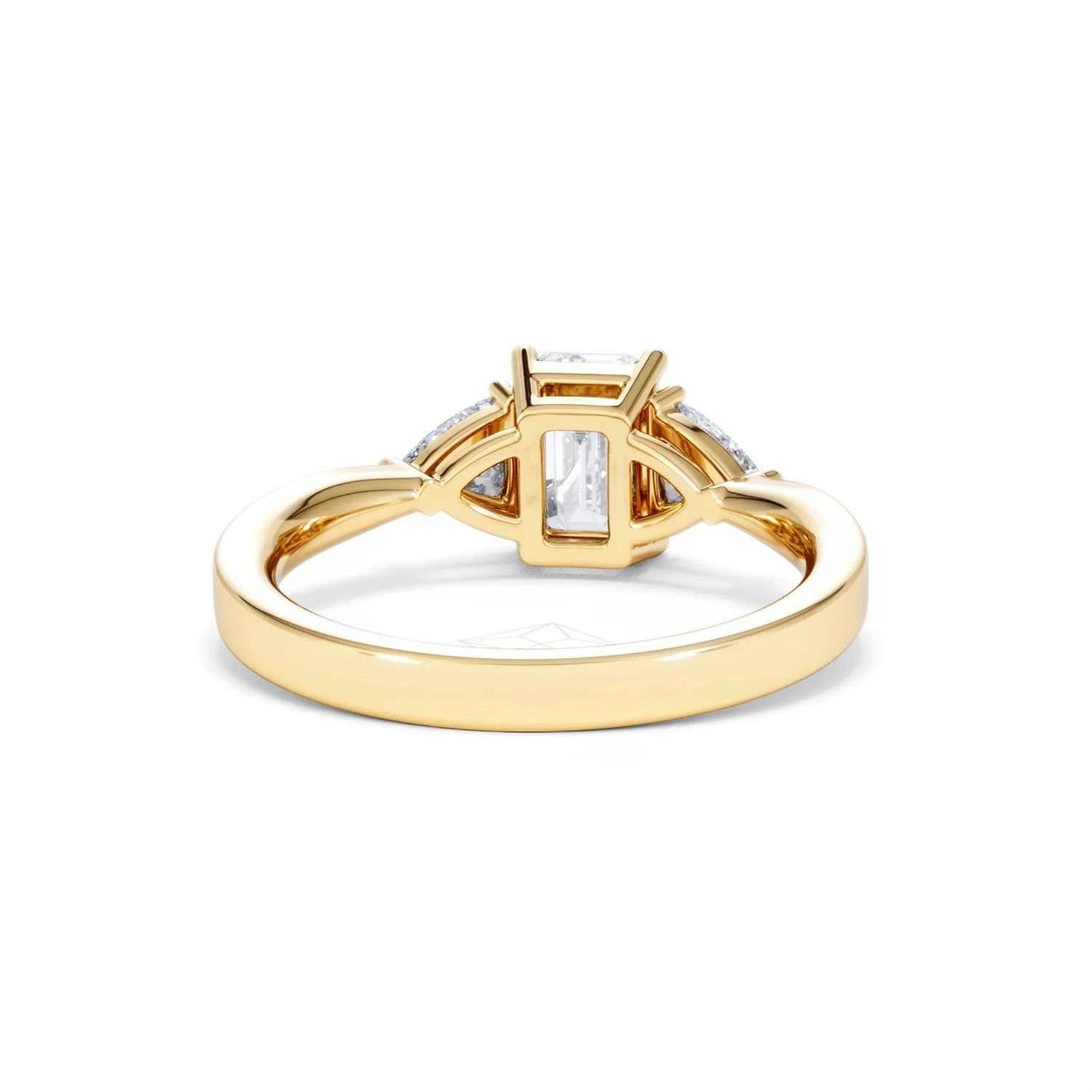 Aurora Lab Diamond Emerald Cut and Trillion 1.70ct Ring in 18K Gold F/VS1 - Image 50