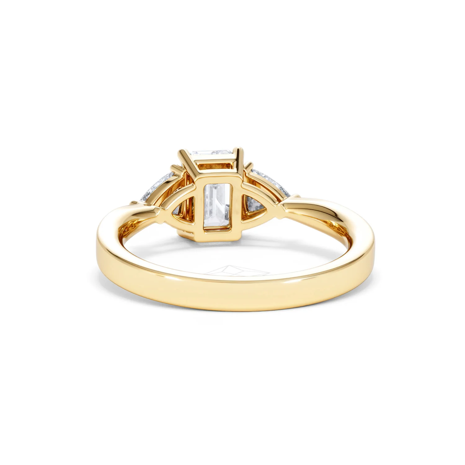 Aurora Lab Diamond Emerald Cut and Trillion 1.70ct Ring in 18K Gold F/VS1 - Image 54