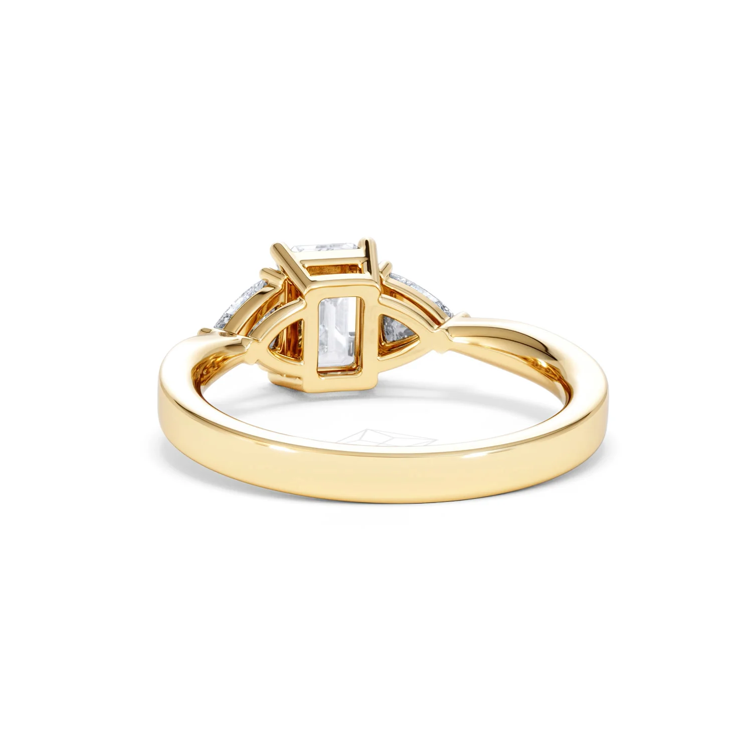 Aurora Lab Diamond Emerald Cut and Trillion 1.70ct Ring in 18K Gold F/VS1 - Image 55
