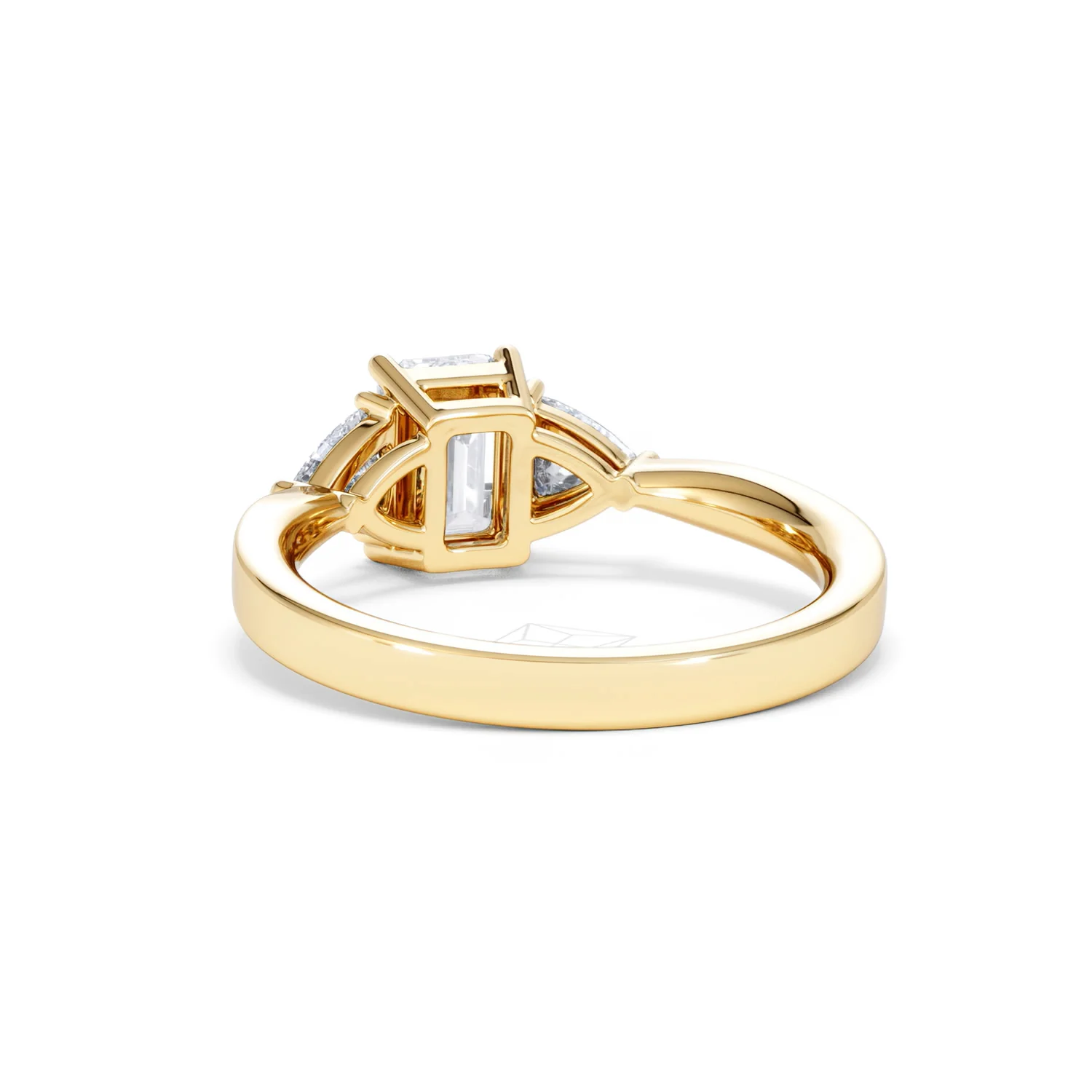 Aurora Lab Diamond Emerald Cut and Trillion 1.70ct Ring in 18K Gold F/VS1 - Image 56
