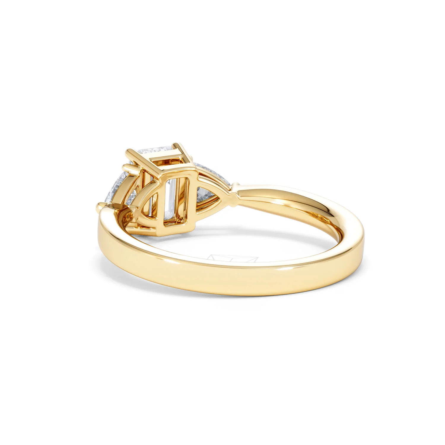 Aurora Lab Diamond Emerald Cut and Trillion 1.70ct Ring in 18K Gold F/VS1 - Image 59