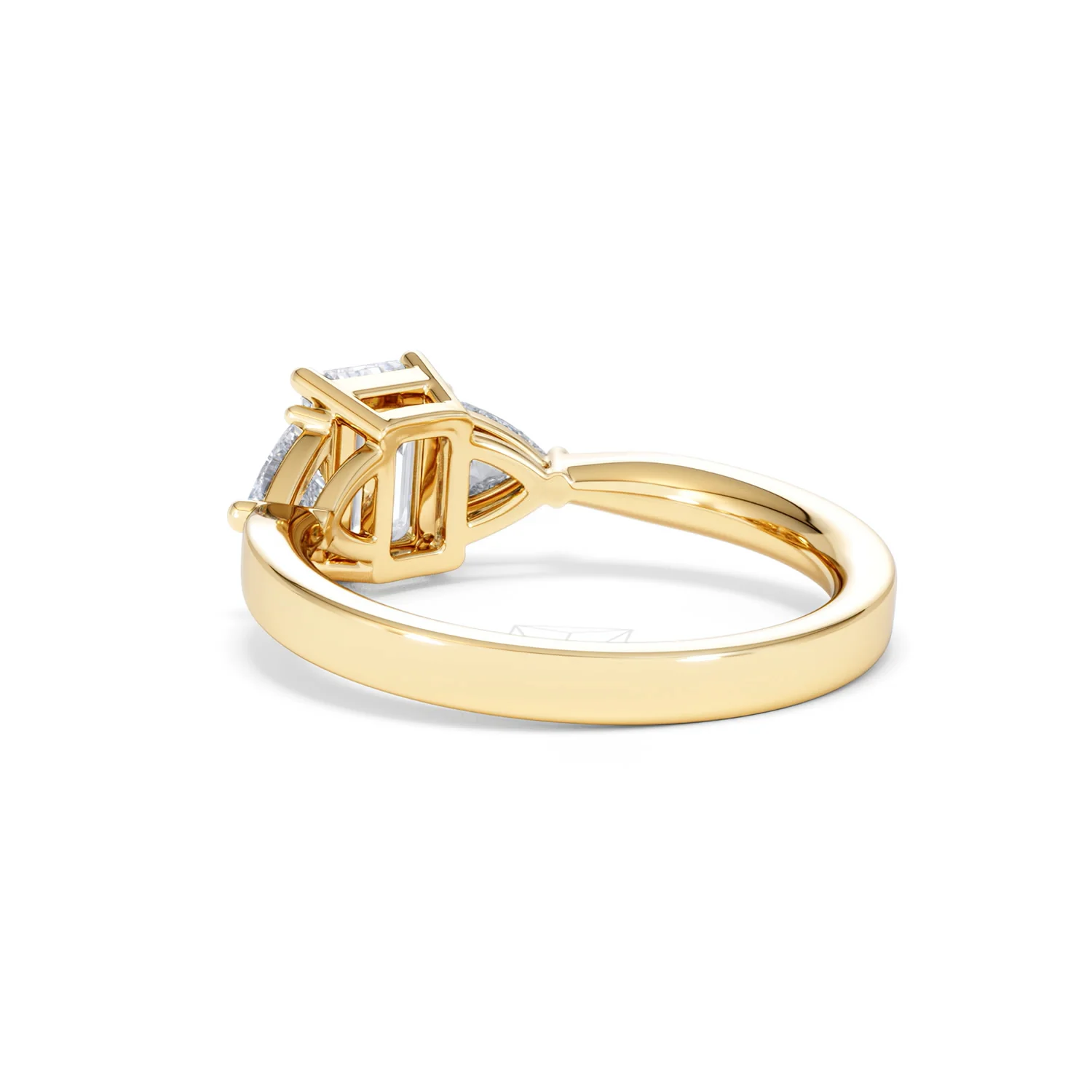Aurora Lab Diamond Emerald Cut and Trillion 1.70ct Ring in 18K Gold F/VS1 - Image 60
