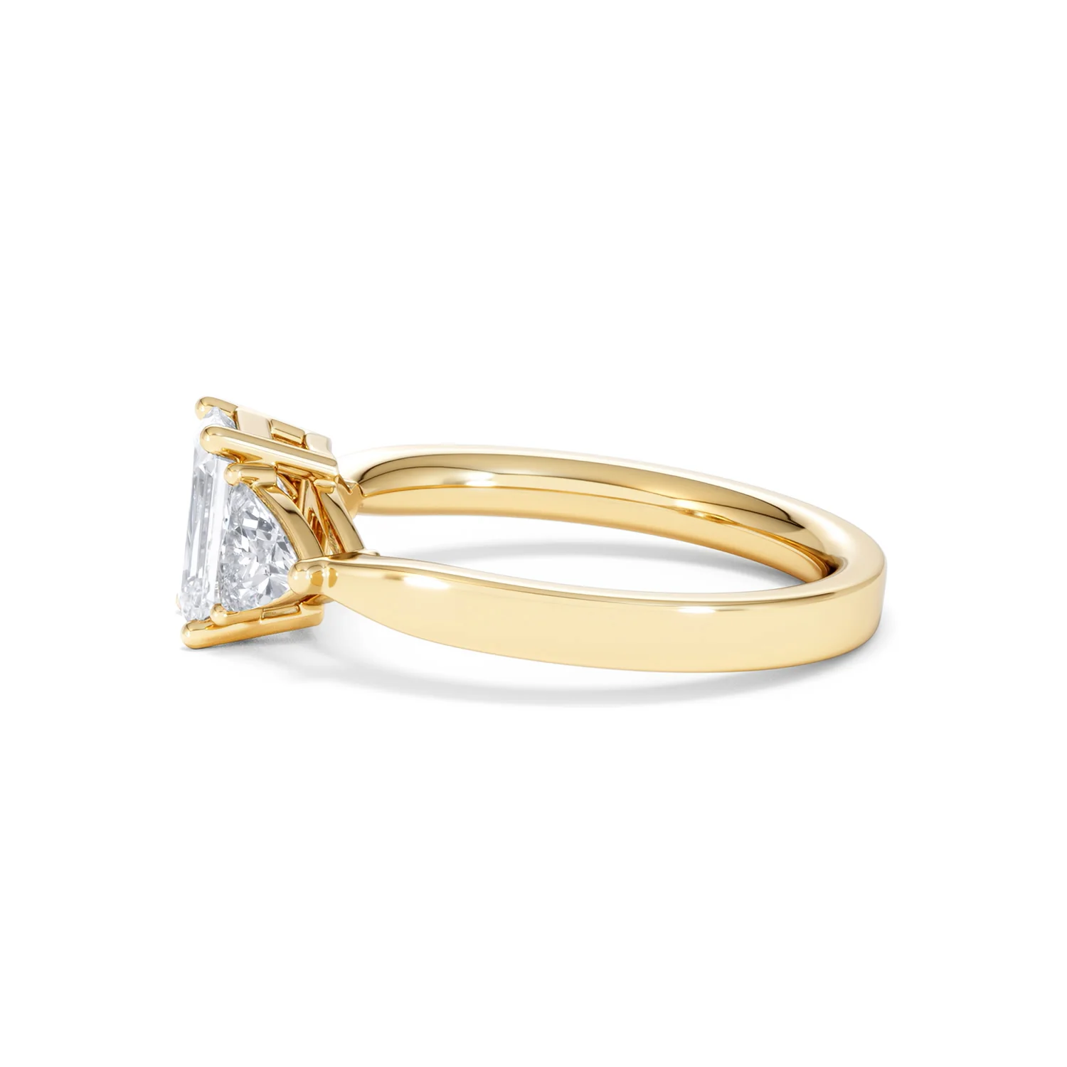Aurora Lab Diamond Emerald Cut and Trillion 1.70ct Ring in 18K Gold F/VS1 - Image 73