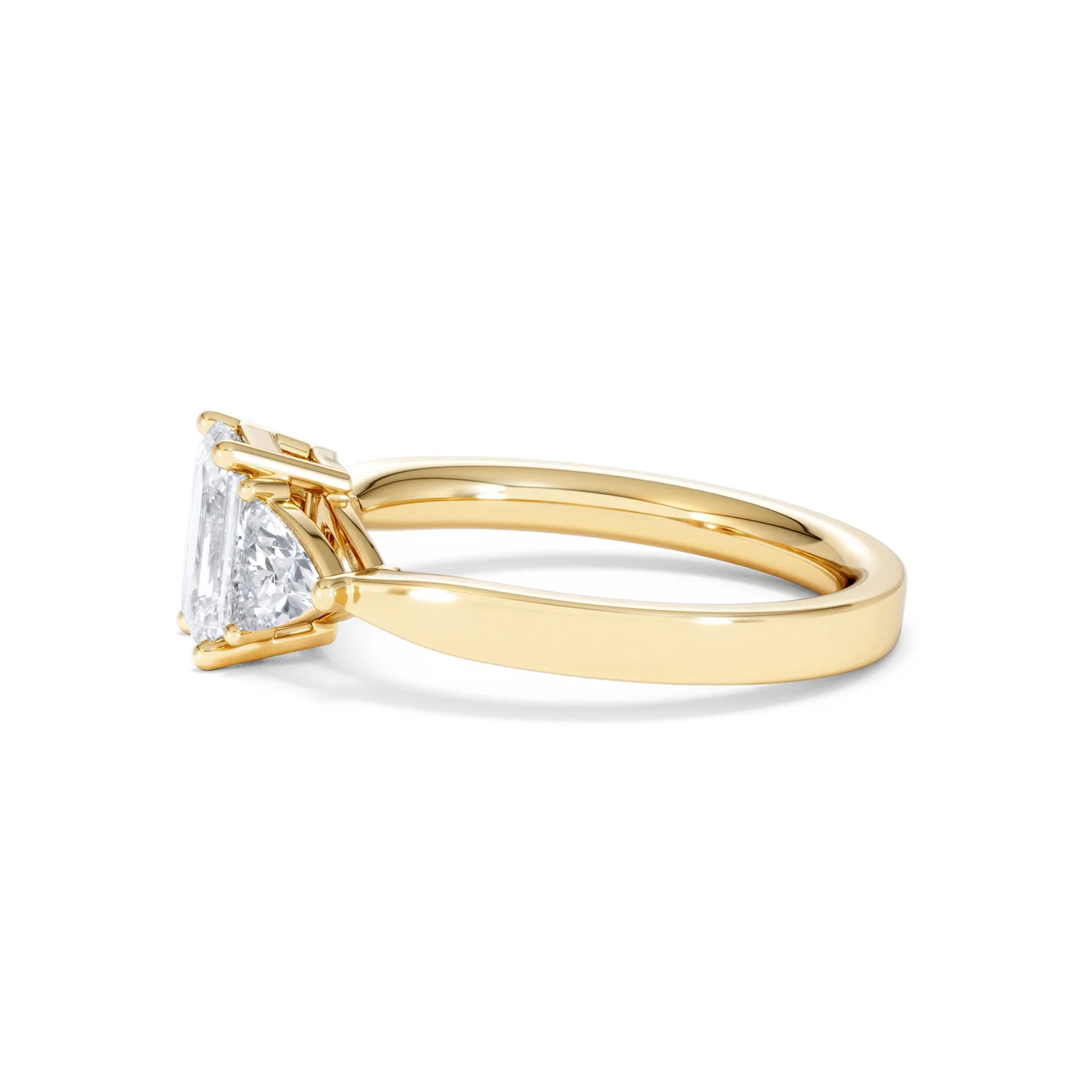 Aurora Lab Diamond Emerald Cut and Trillion 1.70ct Ring in 18K Gold F/VS1 - Image 74