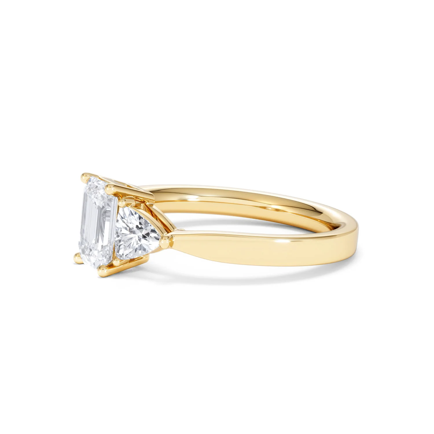 Aurora Lab Diamond Emerald Cut and Trillion 1.70ct Ring in 18K Gold F/VS1 - Image 78