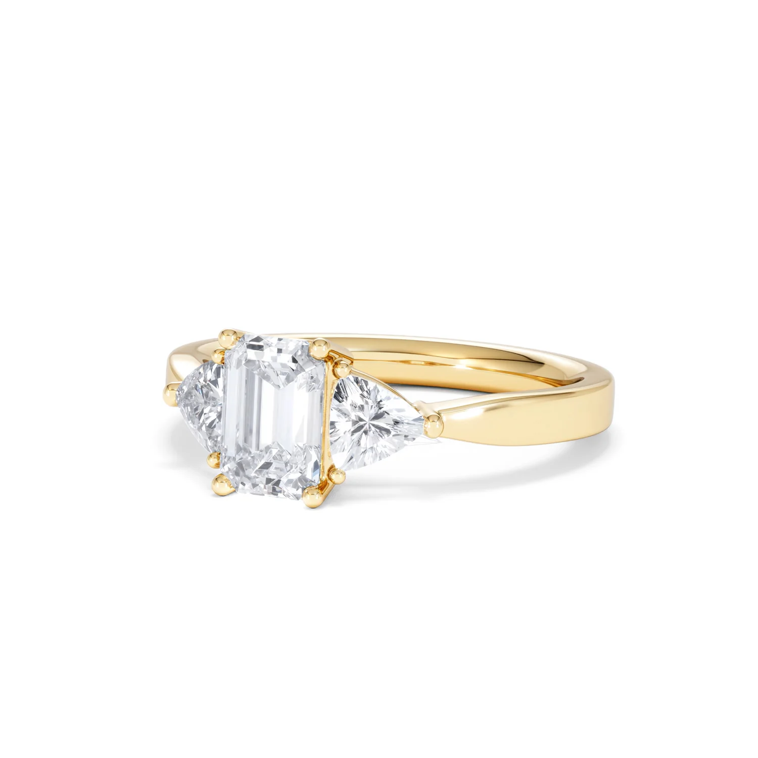 Aurora Lab Diamond Emerald Cut and Trillion 1.70ct Ring in 18K Gold F/VS1 - Image 86