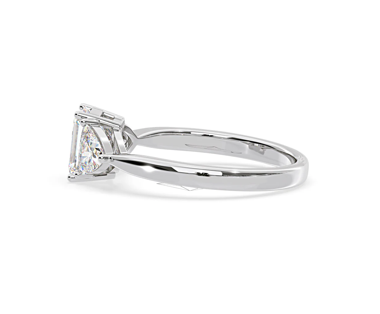 Aurora Lab Diamond Emerald Cut and Trillion1.70ct Ring in 18K White Gold F/VS1 - Image 108