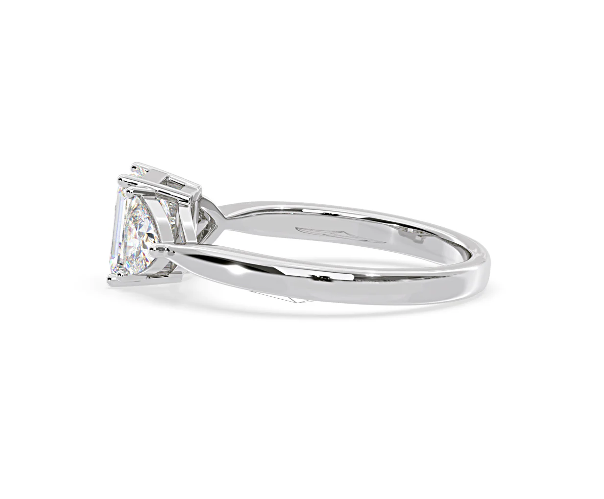 Aurora Lab Diamond Emerald Cut and Trillion1.70ct Ring in 18K White Gold F/VS1 - Image 109