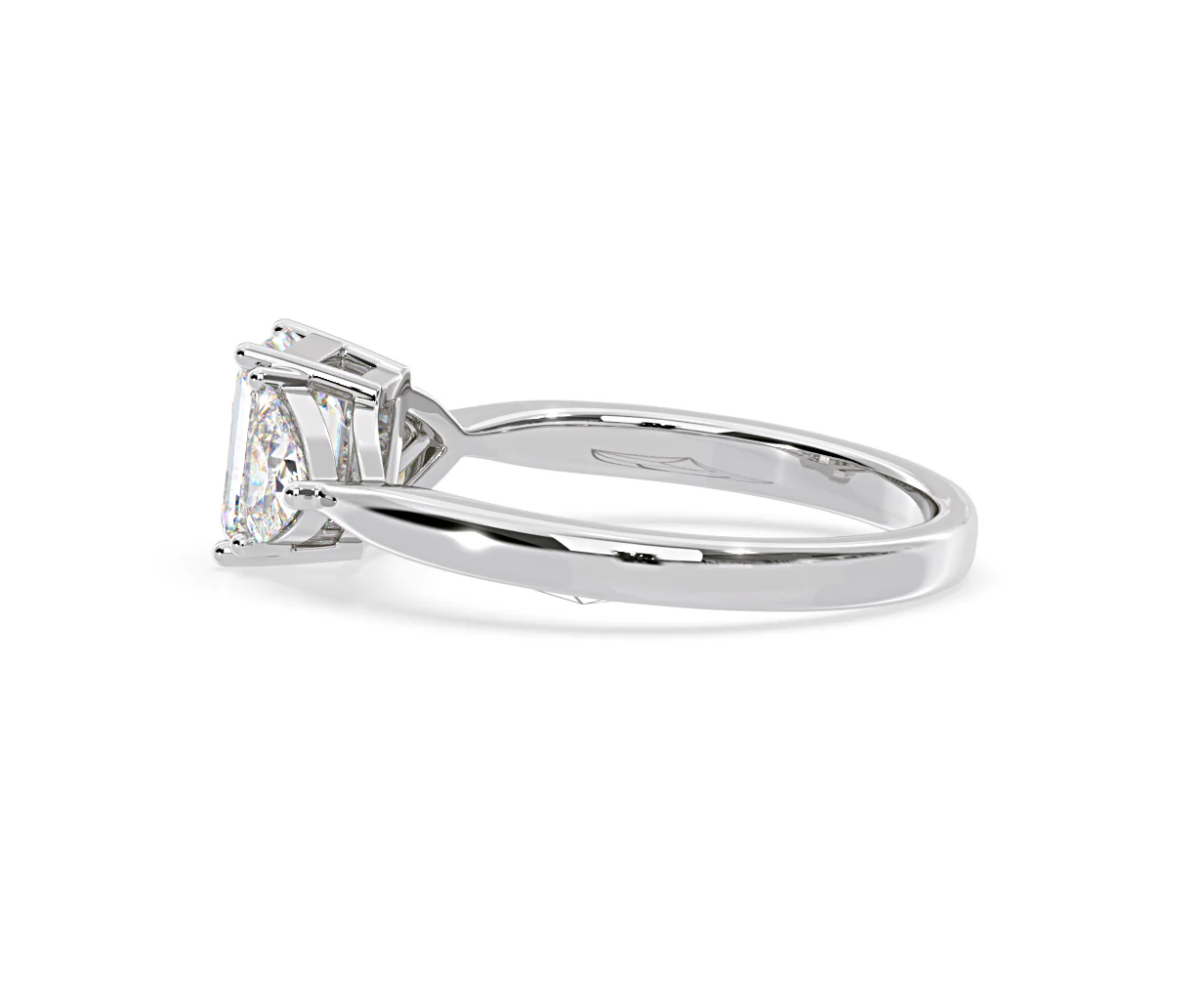 Aurora Lab Diamond Emerald Cut and Trillion1.70ct Ring in 18K White Gold F/VS1 - Image 110