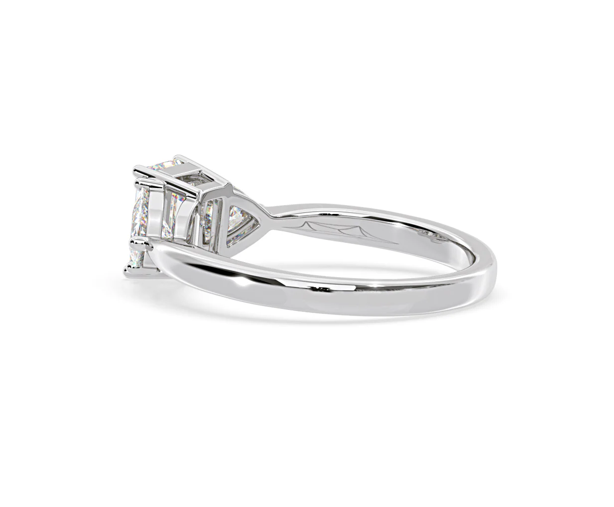 Aurora Lab Diamond Emerald Cut and Trillion1.70ct Ring in 18K White Gold F/VS1 - Image 114