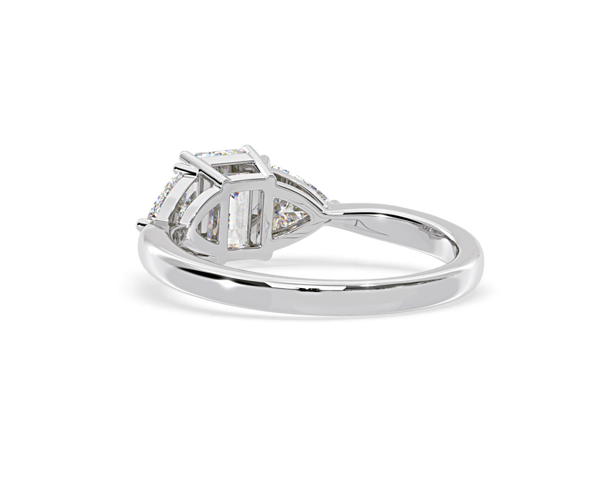Aurora Lab Diamond Emerald Cut and Trillion1.70ct Ring in 18K White Gold F/VS1 - Image 120