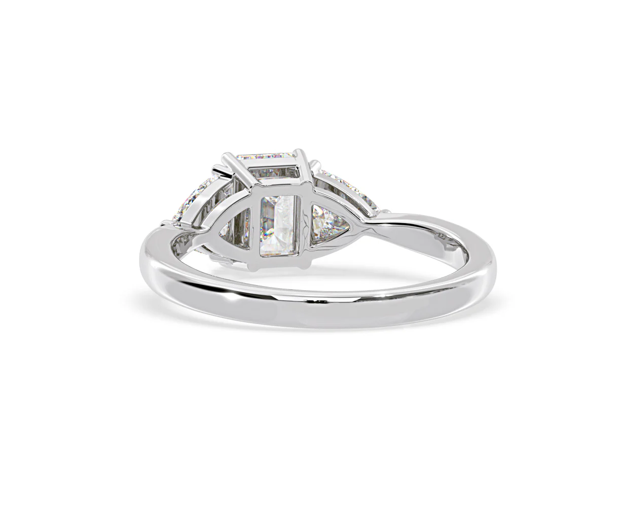 Aurora Lab Diamond Emerald Cut and Trillion1.70ct Ring in 18K White Gold F/VS1 - Image 123