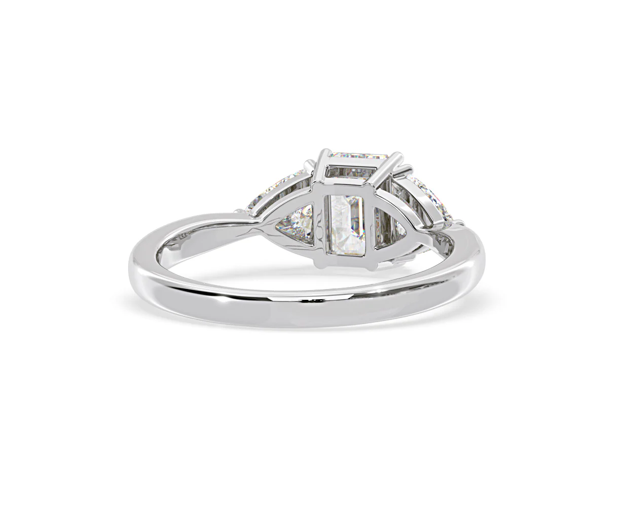 Aurora Lab Diamond Emerald Cut and Trillion1.70ct Ring in 18K White Gold F/VS1 - Image 130