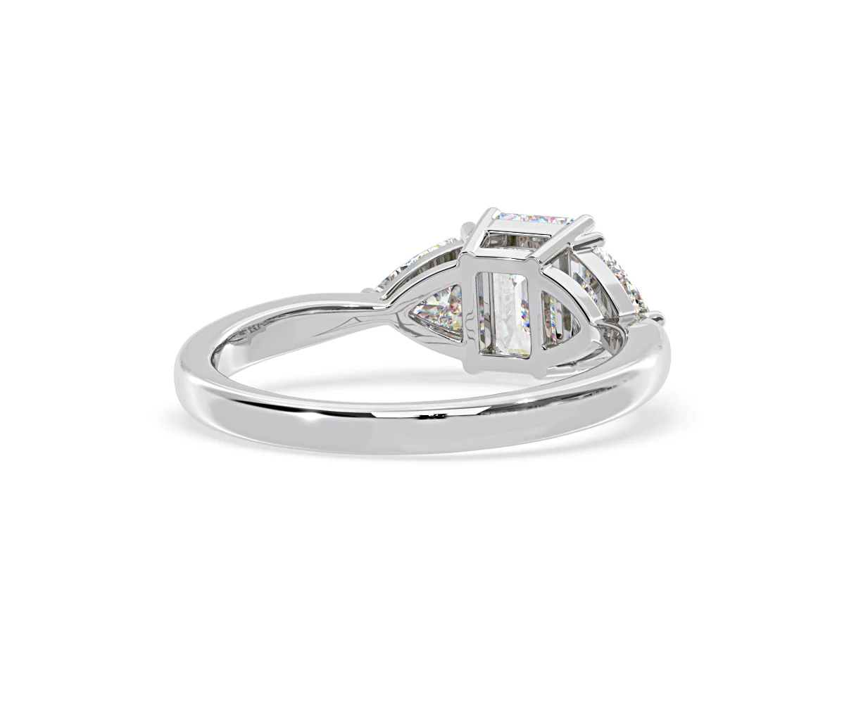 Aurora Lab Diamond Emerald Cut and Trillion1.70ct Ring in 18K White Gold F/VS1 - Image 132