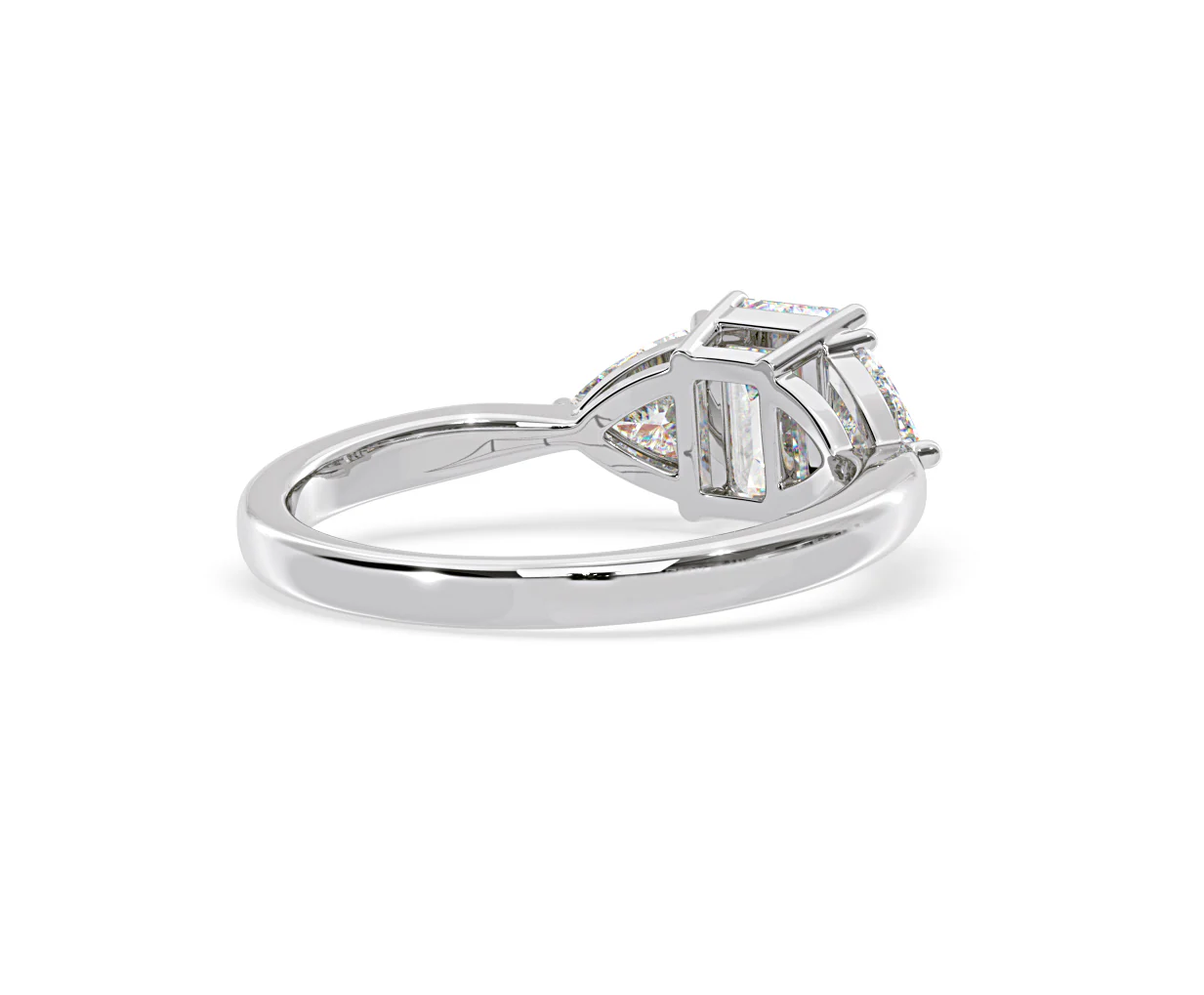 Aurora Lab Diamond Emerald Cut and Trillion1.70ct Ring in 18K White Gold F/VS1 - Image 134