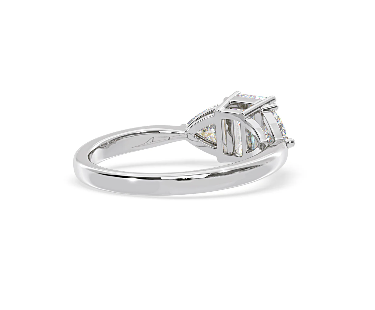 Aurora Lab Diamond Emerald Cut and Trillion1.70ct Ring in 18K White Gold F/VS1 - Image 135