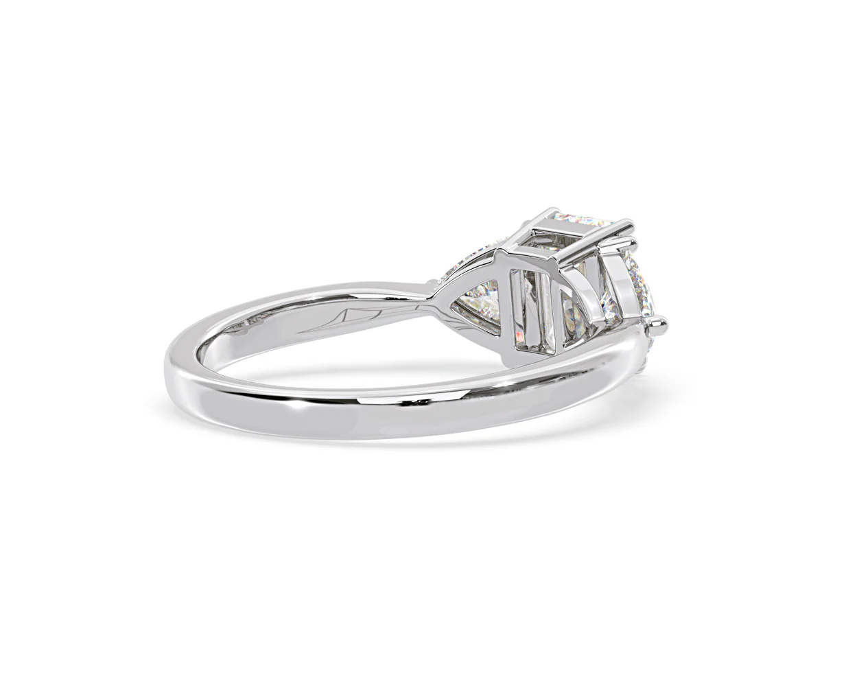 Aurora Lab Diamond Emerald Cut and Trillion1.70ct Ring in 18K White Gold F/VS1 - Image 136