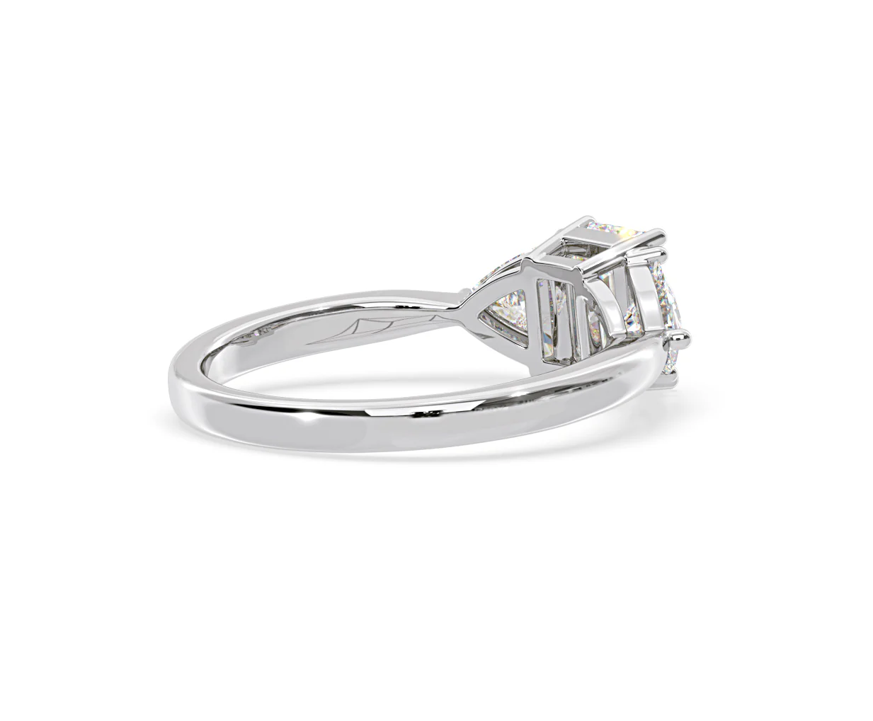 Aurora Lab Diamond Emerald Cut and Trillion1.70ct Ring in 18K White Gold F/VS1 - Image 137