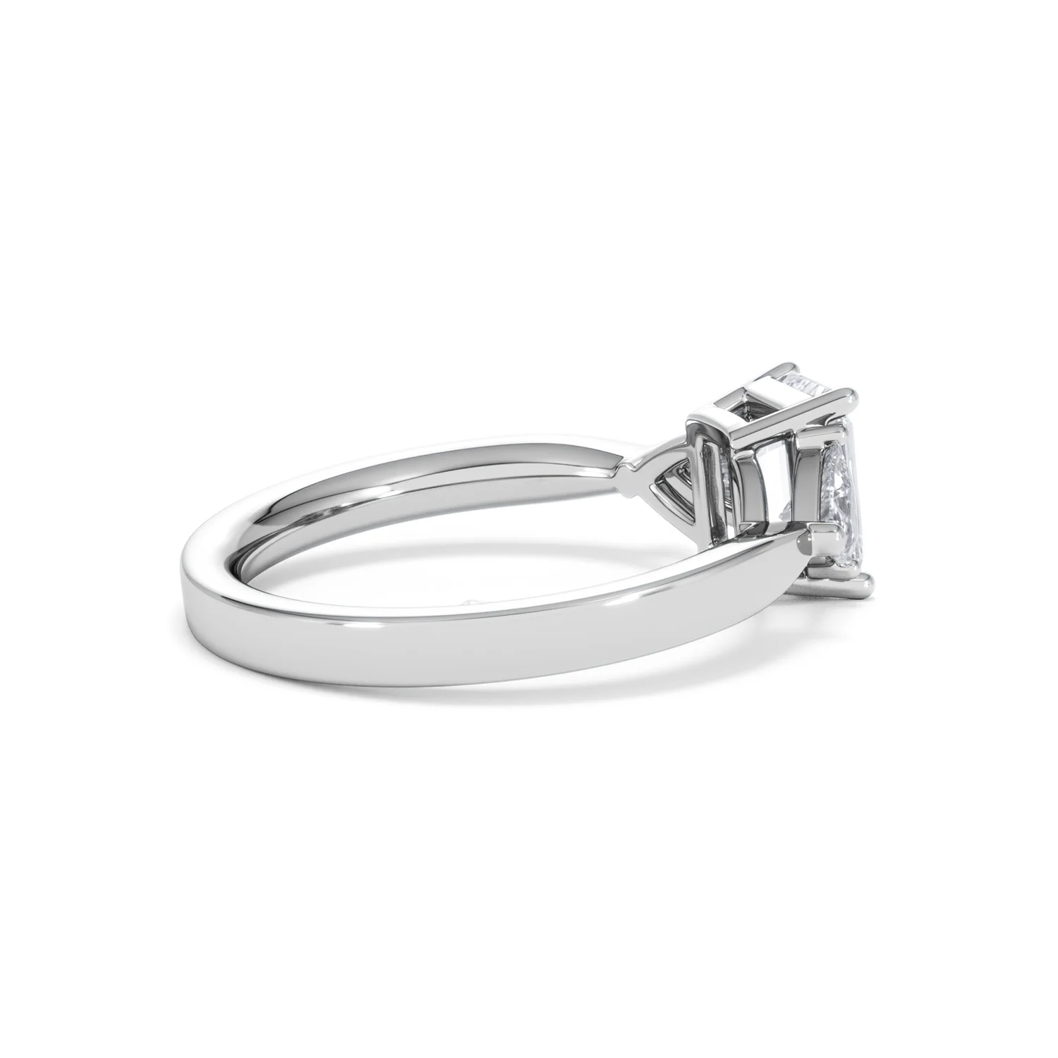 Aurora Lab Diamond Emerald Cut and Trillion1.70ct Ring in 18K White Gold F/VS1 - Image 37