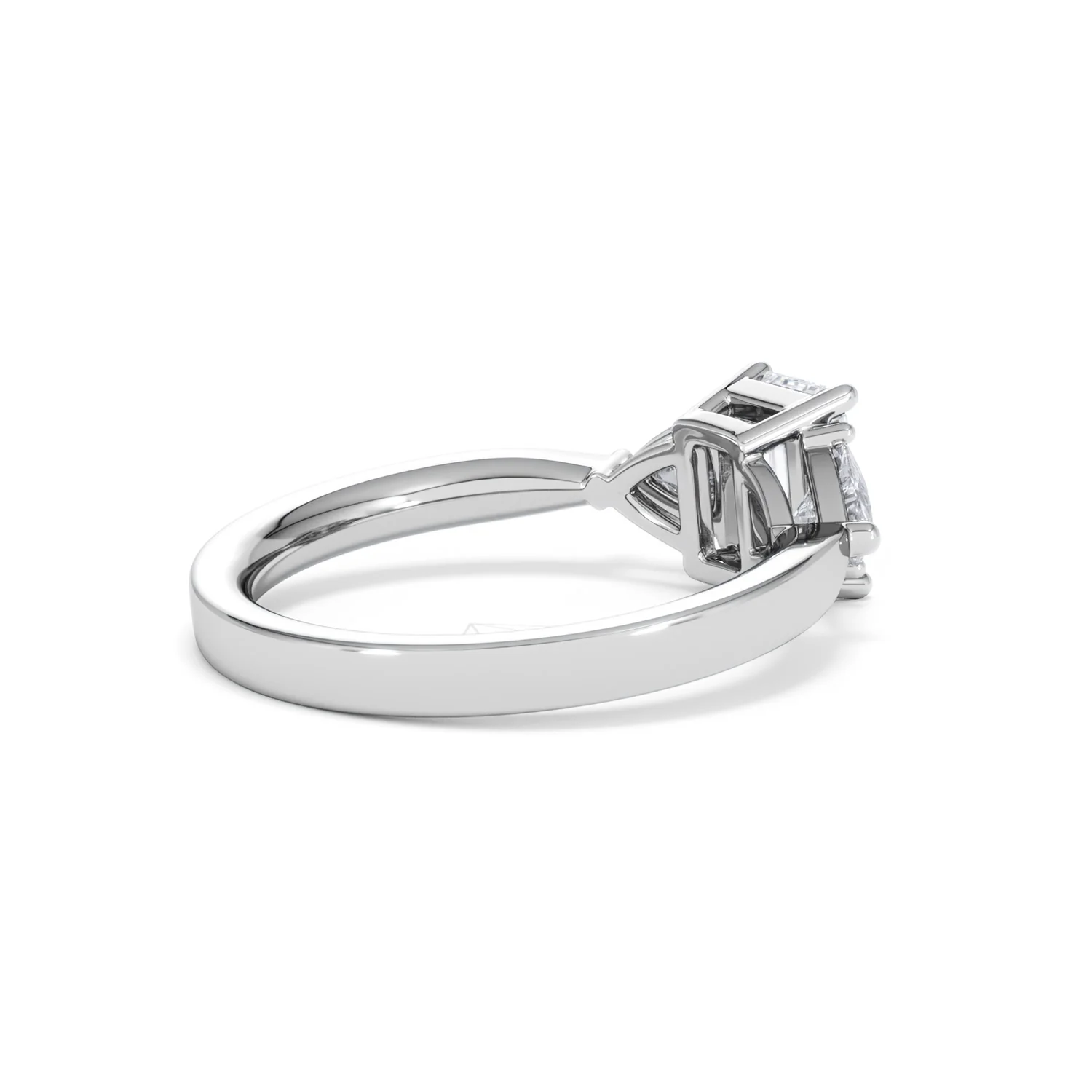 Aurora Lab Diamond Emerald Cut and Trillion1.70ct Ring in 18K White Gold F/VS1 - Image 40