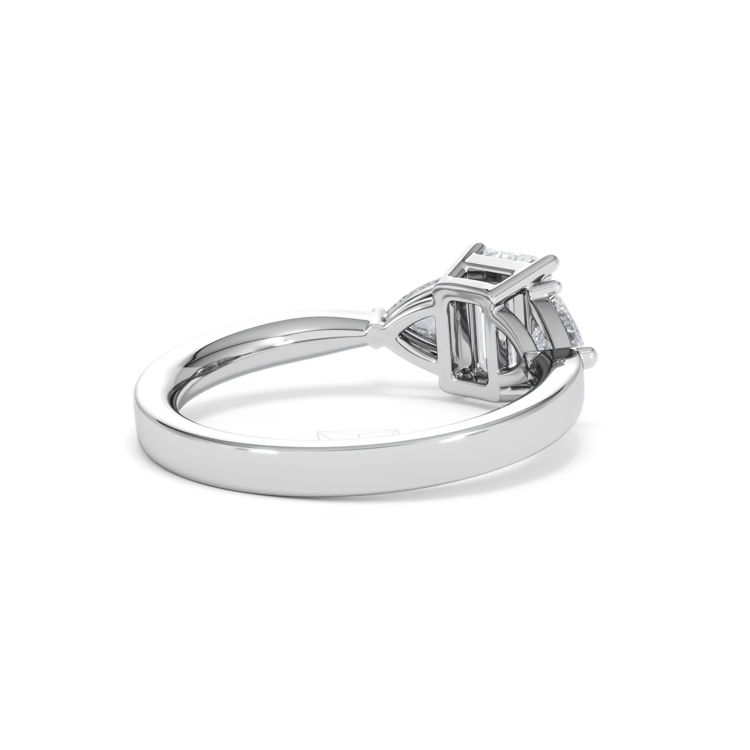 Aurora Lab Diamond Emerald Cut and Trillion1.70ct Ring in 18K White Gold F/VS1 - Image 43