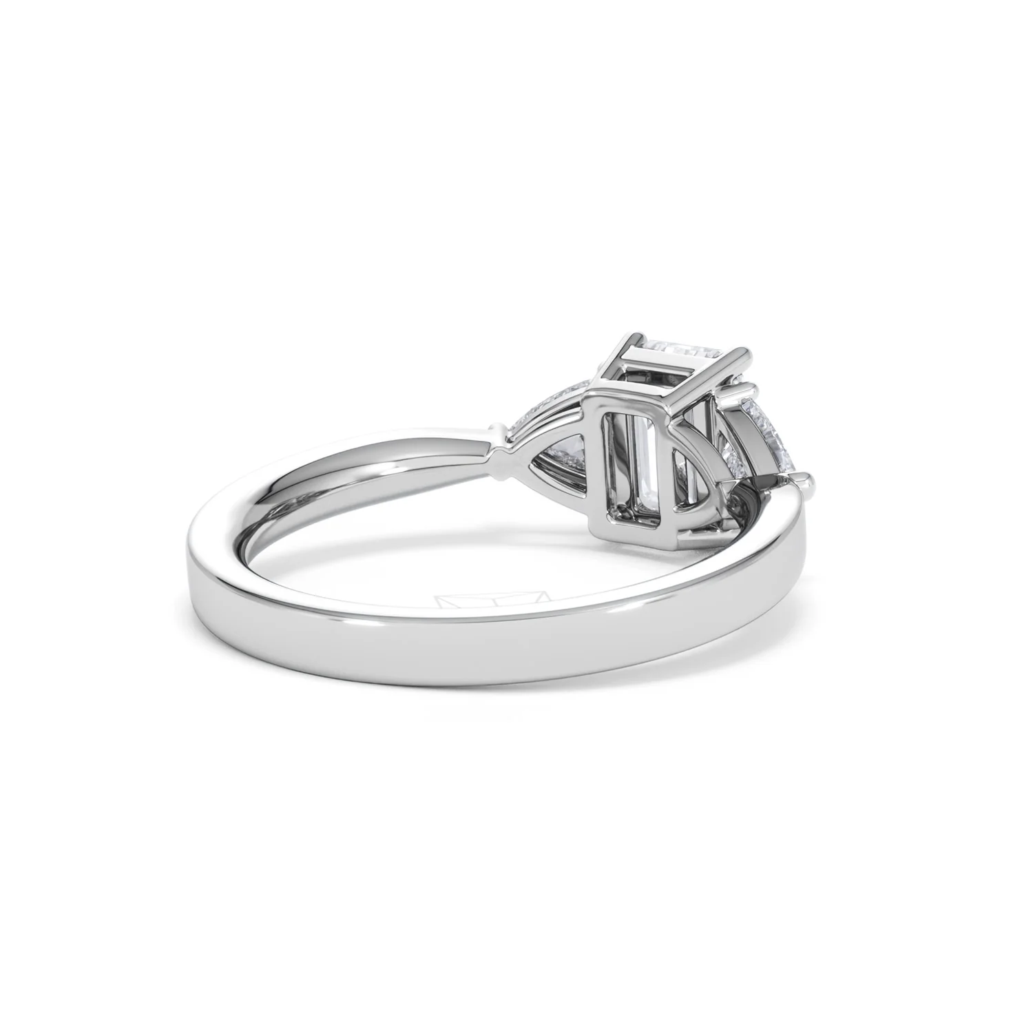 Aurora Lab Diamond Emerald Cut and Trillion1.70ct Ring in 18K White Gold F/VS1 - Image 44