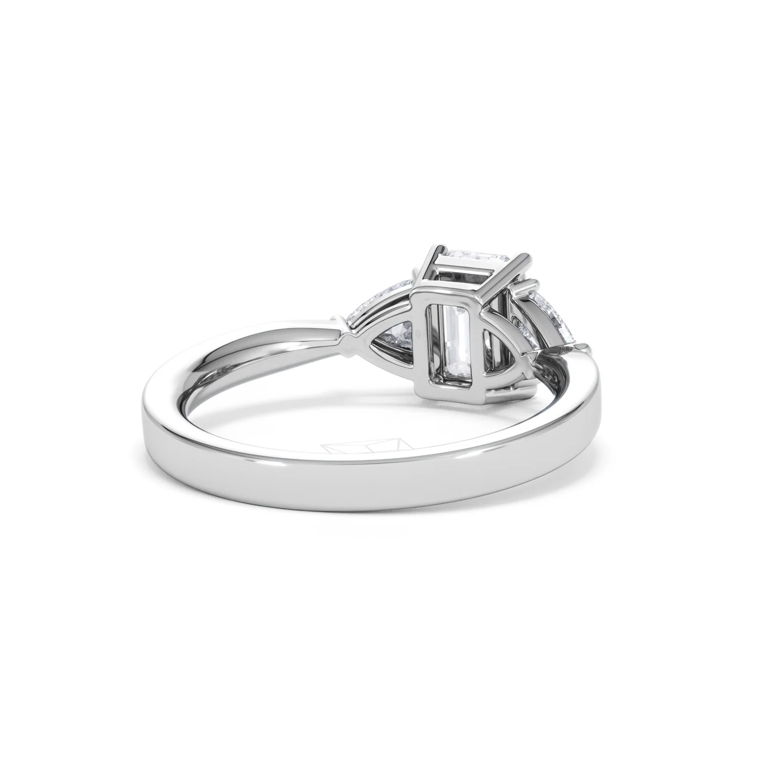 Aurora Lab Diamond Emerald Cut and Trillion1.70ct Ring in 18K White Gold F/VS1 - Image 46