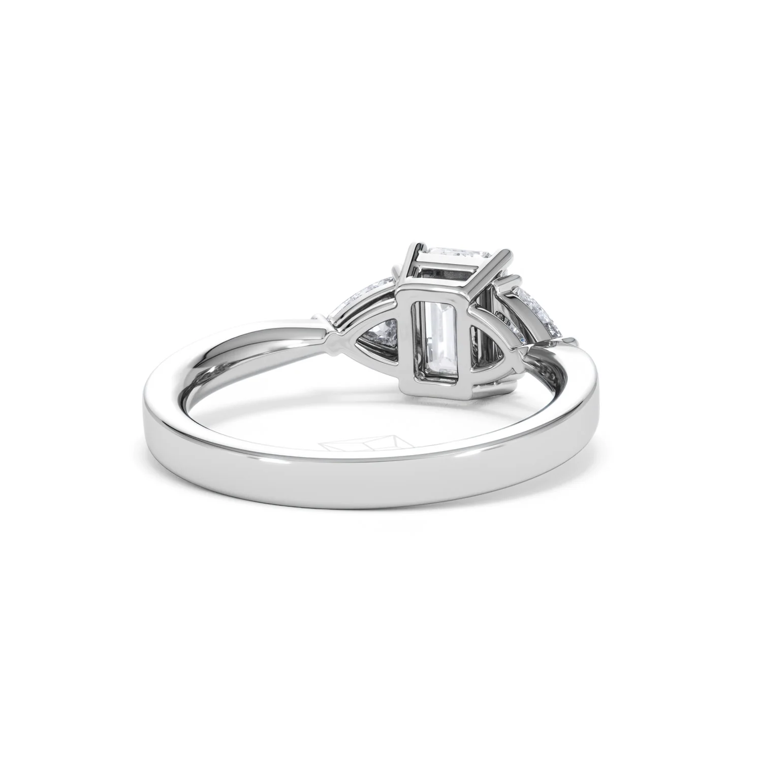 Aurora Lab Diamond Emerald Cut and Trillion1.70ct Ring in 18K White Gold F/VS1 - Image 47