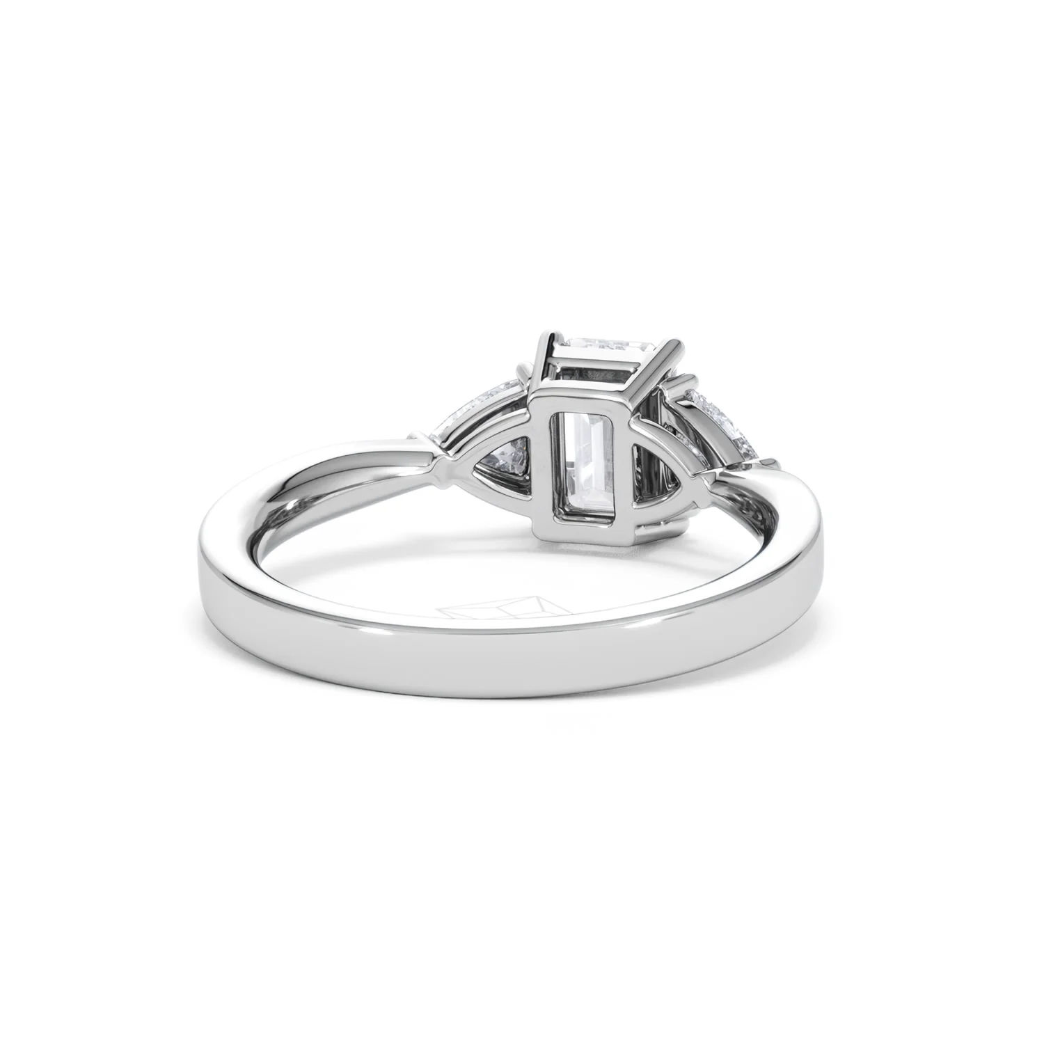 Aurora Lab Diamond Emerald Cut and Trillion1.70ct Ring in 18K White Gold F/VS1 - Image 48