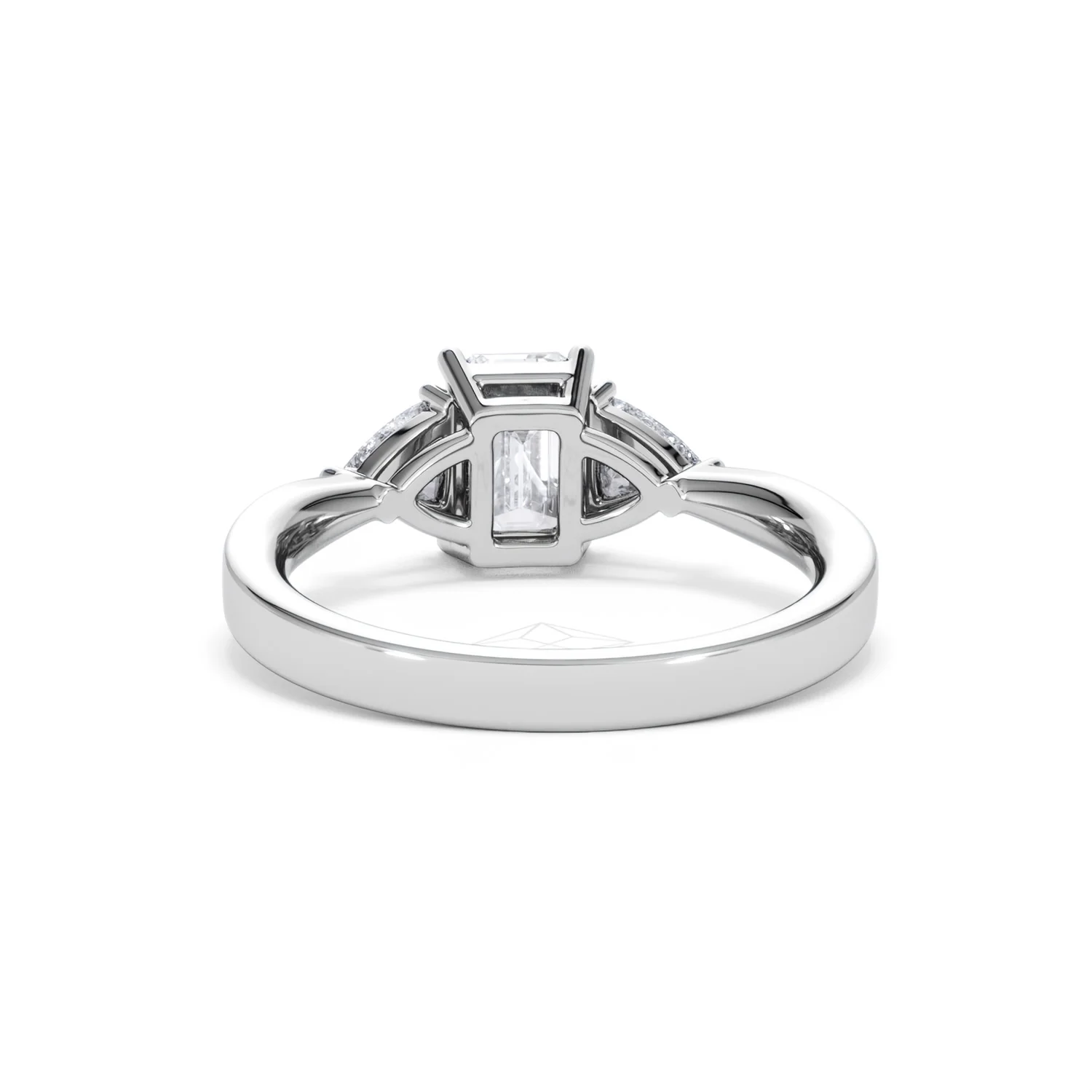 Aurora Lab Diamond Emerald Cut and Trillion1.70ct Ring in 18K White Gold F/VS1 - Image 53
