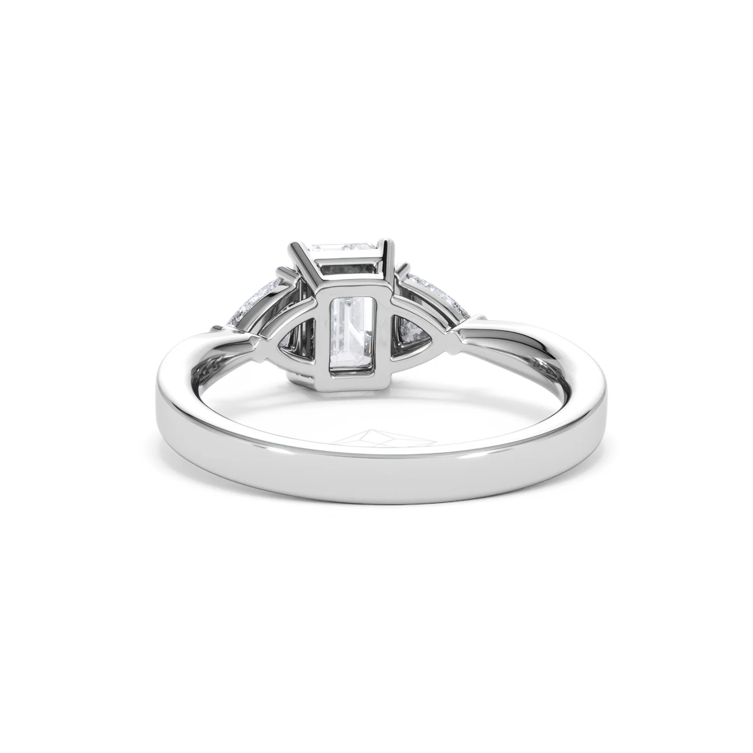Aurora Lab Diamond Emerald Cut and Trillion1.70ct Ring in 18K White Gold F/VS1 - Image 54