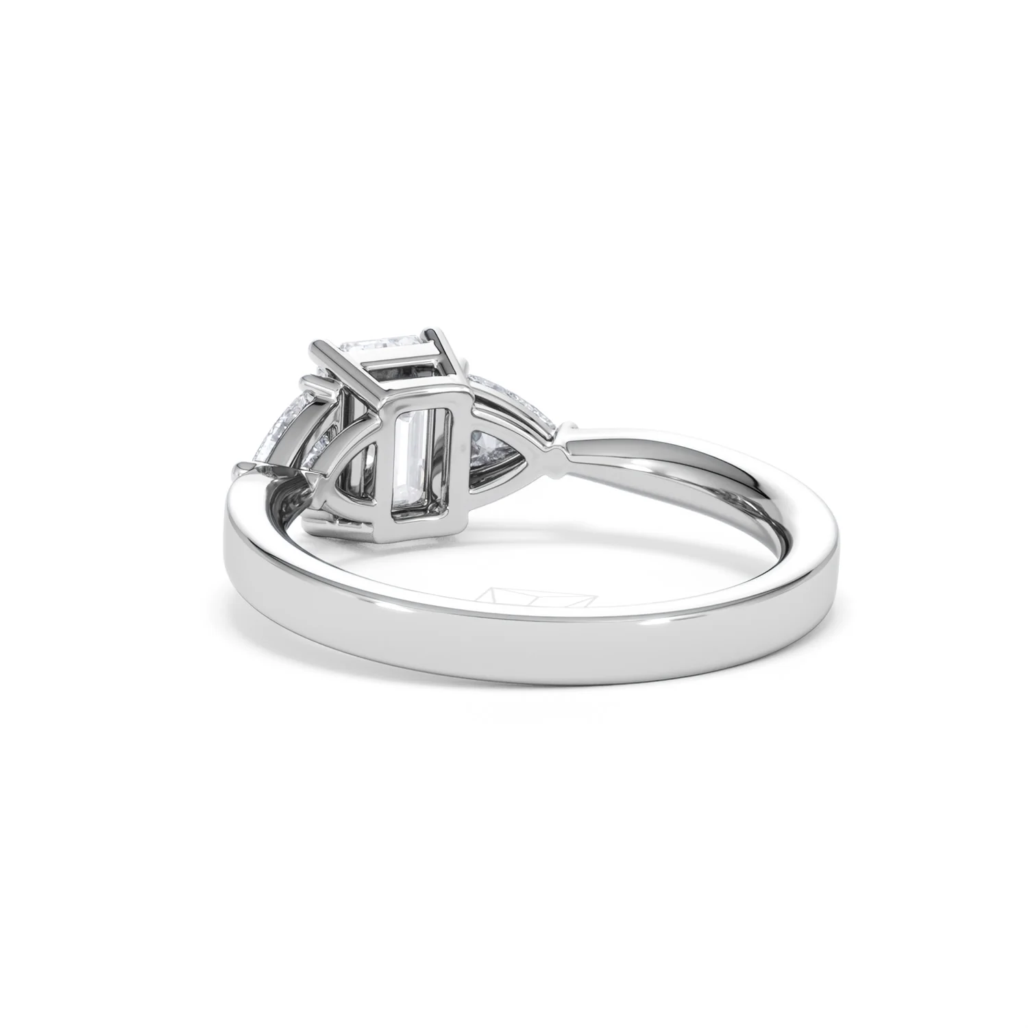 Aurora Lab Diamond Emerald Cut and Trillion1.70ct Ring in 18K White Gold F/VS1 - Image 58