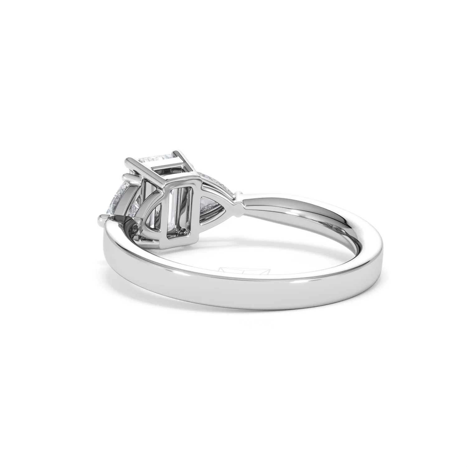 Aurora Lab Diamond Emerald Cut and Trillion1.70ct Ring in 18K White Gold F/VS1 - Image 60