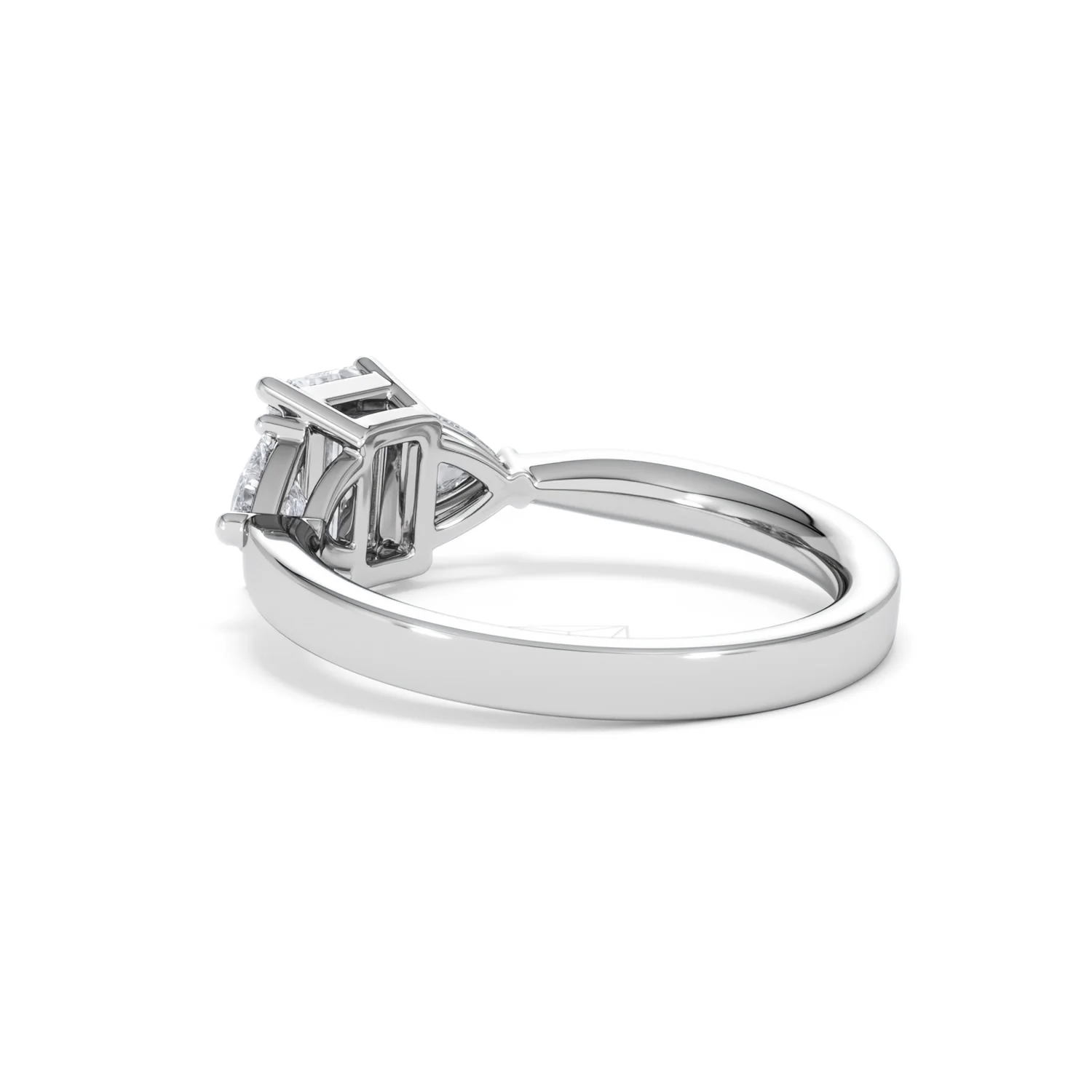 Aurora Lab Diamond Emerald Cut and Trillion1.70ct Ring in 18K White Gold F/VS1 - Image 62