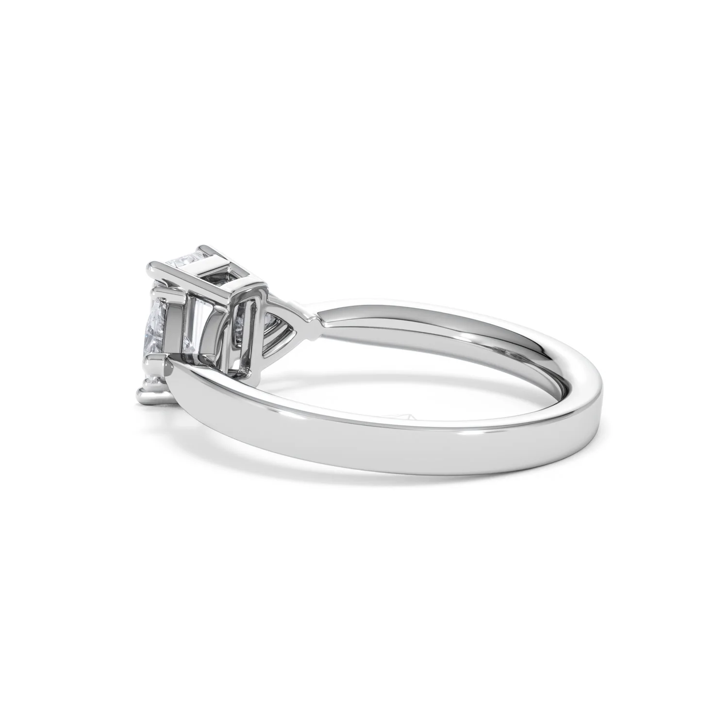 Aurora Lab Diamond Emerald Cut and Trillion1.70ct Ring in 18K White Gold F/VS1 - Image 65