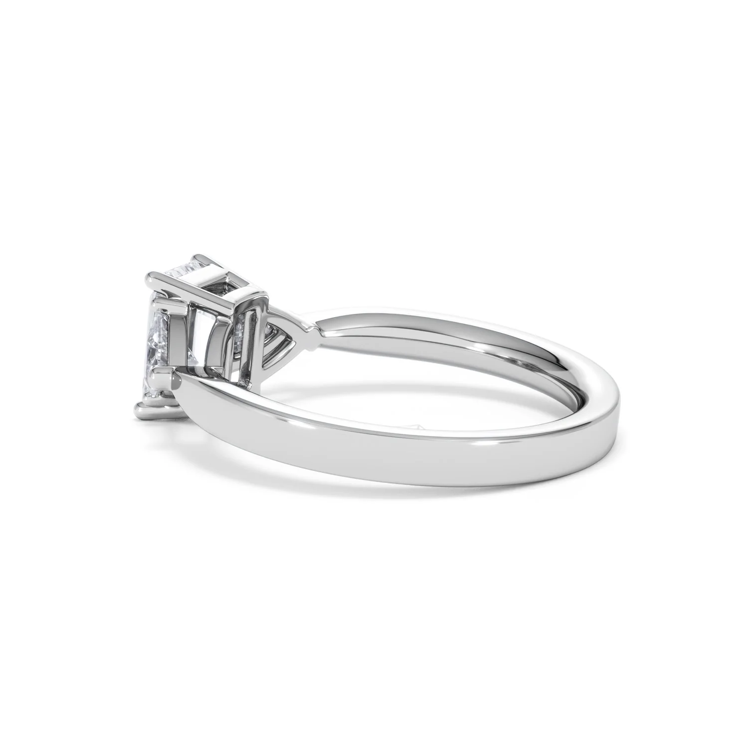 Aurora Lab Diamond Emerald Cut and Trillion1.70ct Ring in 18K White Gold F/VS1 - Image 66