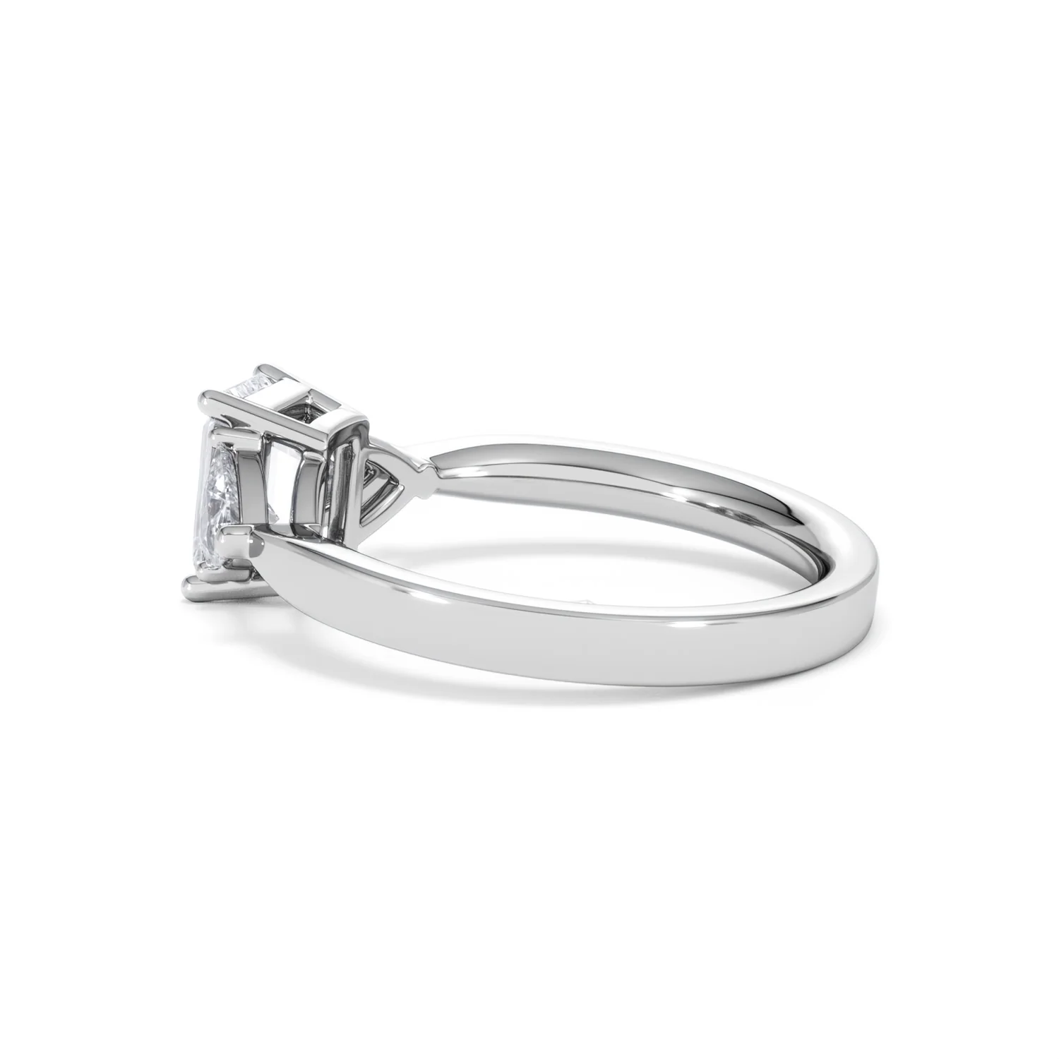Aurora Lab Diamond Emerald Cut and Trillion1.70ct Ring in 18K White Gold F/VS1 - Image 67