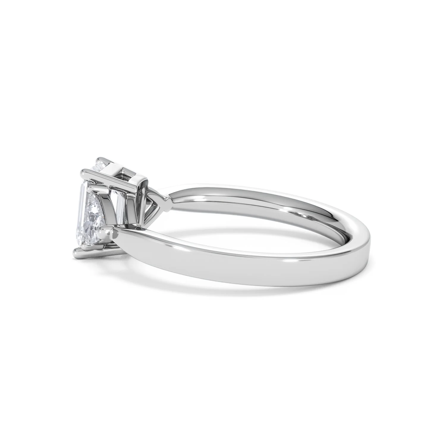 Aurora Lab Diamond Emerald Cut and Trillion1.70ct Ring in 18K White Gold F/VS1 - Image 69
